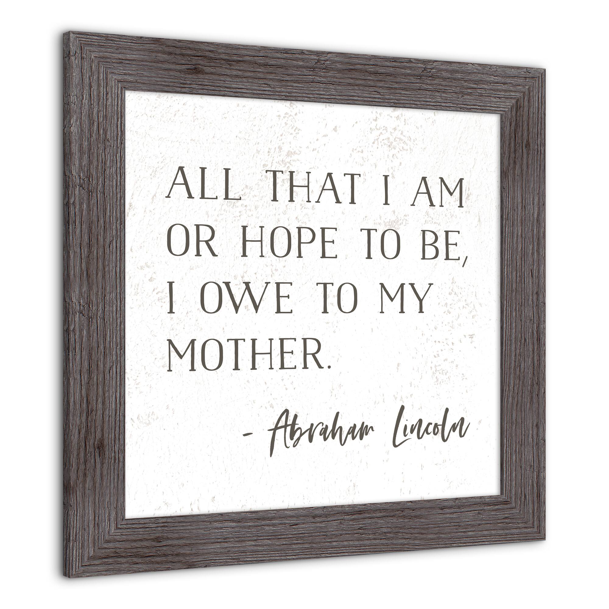 I Owe to My Mother Western Gray Framed Print