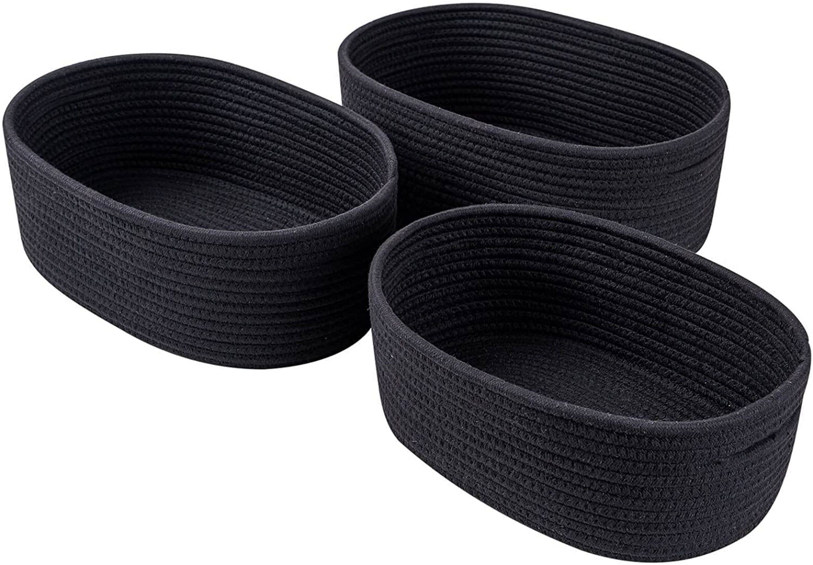 NEX™ Black Cotton Rope Storage Baskets, 3ct.