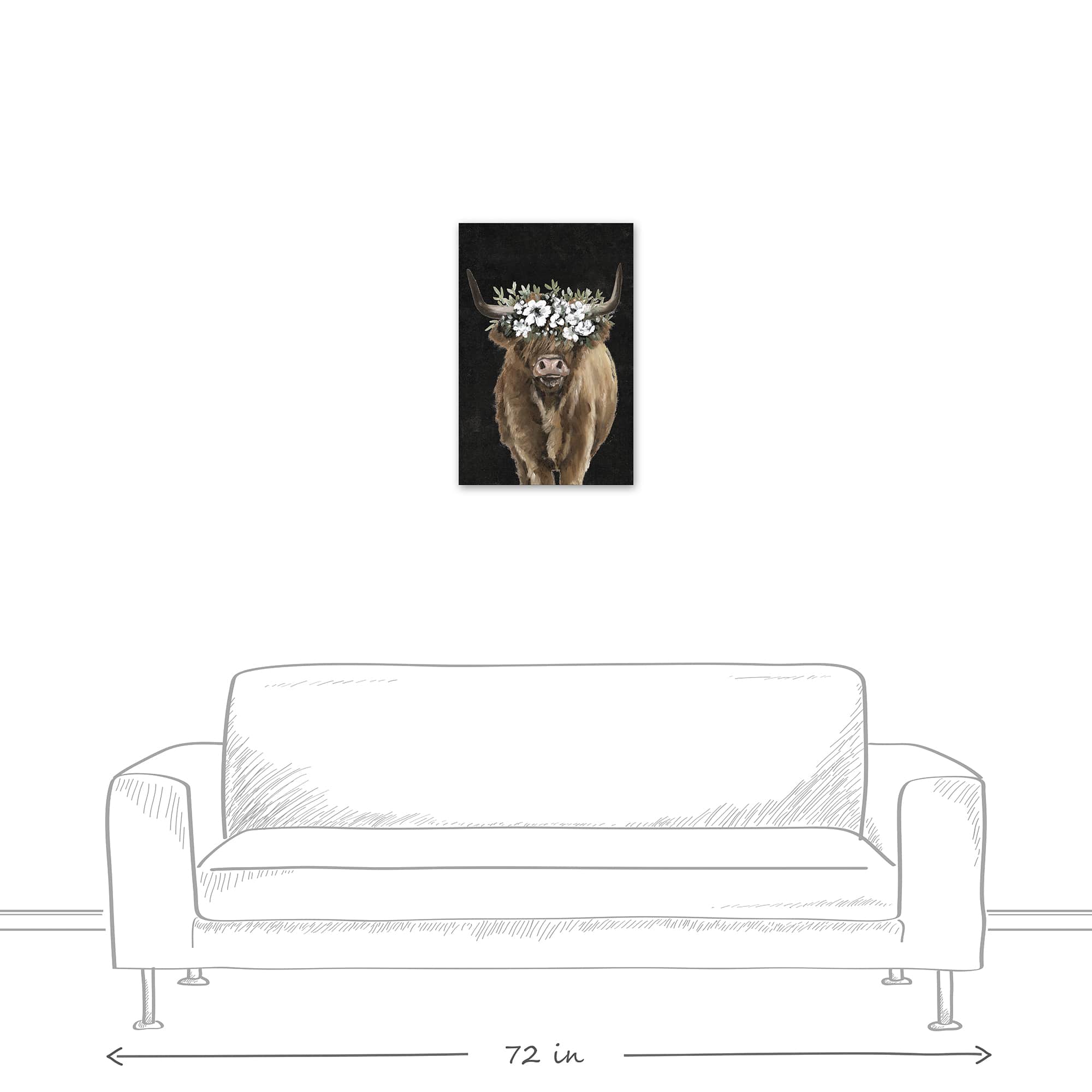 Highland Cow Portrait 16" x 24" Canvas Wall Art