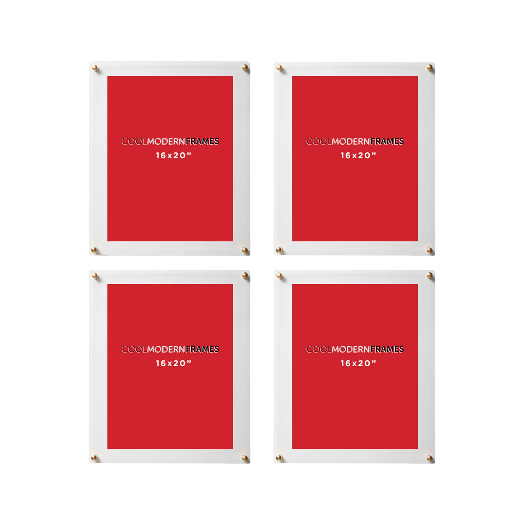 Cool Modern Frames 4 Pack Double Panel Acrylic Float Frames