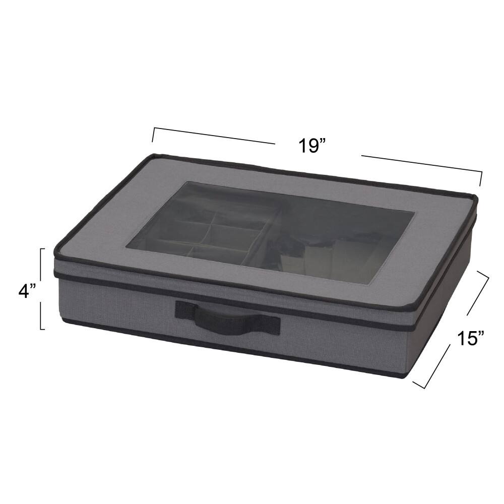 Household Essentials 19&#x22; Gray Tabletop Storage Box