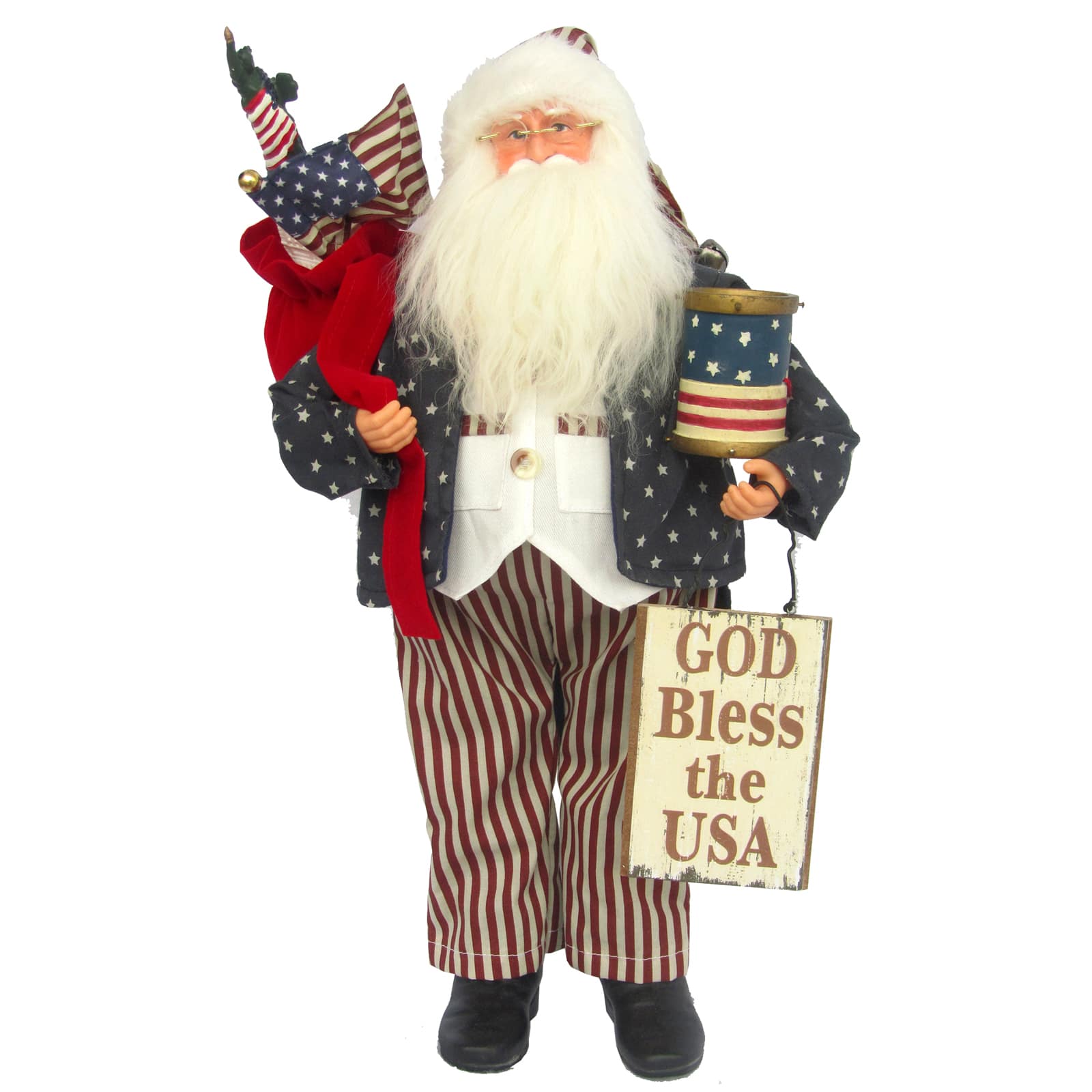 Santa's Workshop 18" God Bless the U.S.A. Santa Claus Figure