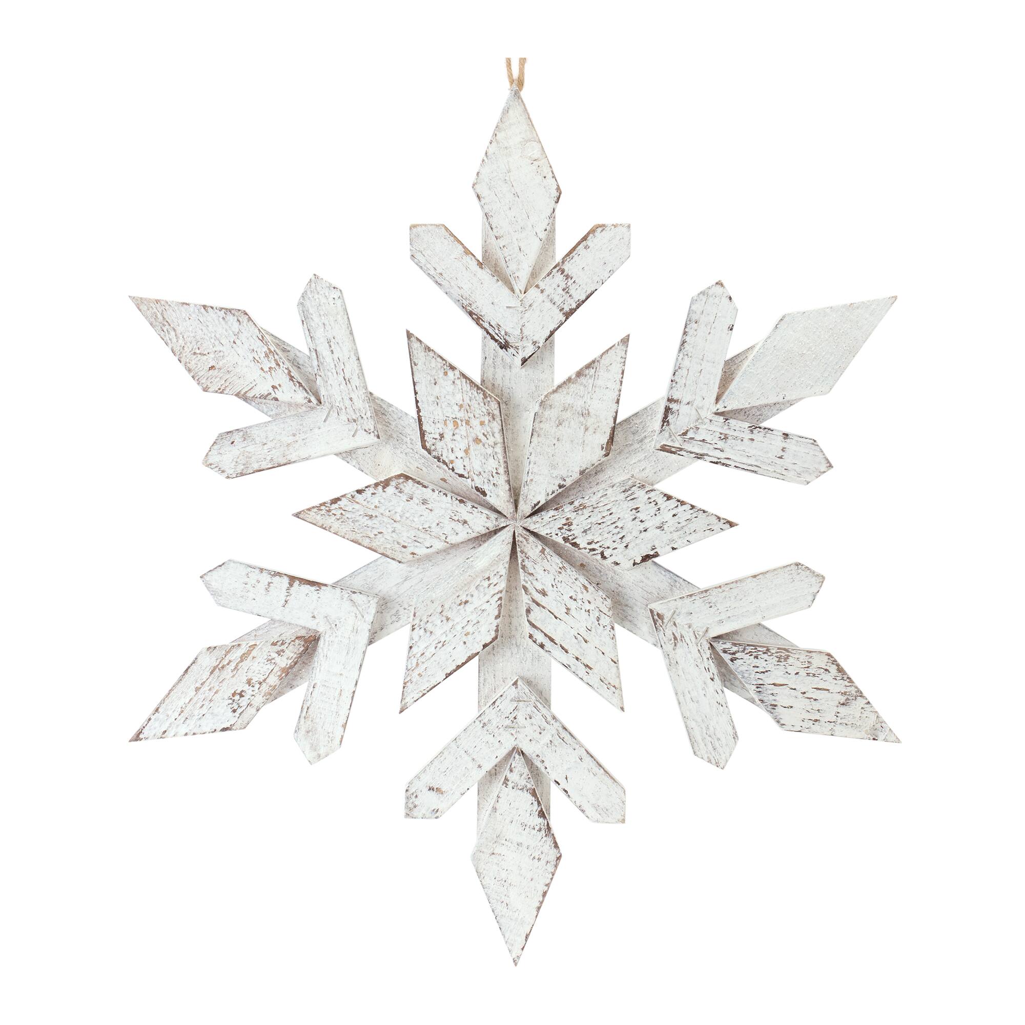 6 Pack 17.5&#x22; White Snowflake Ornaments