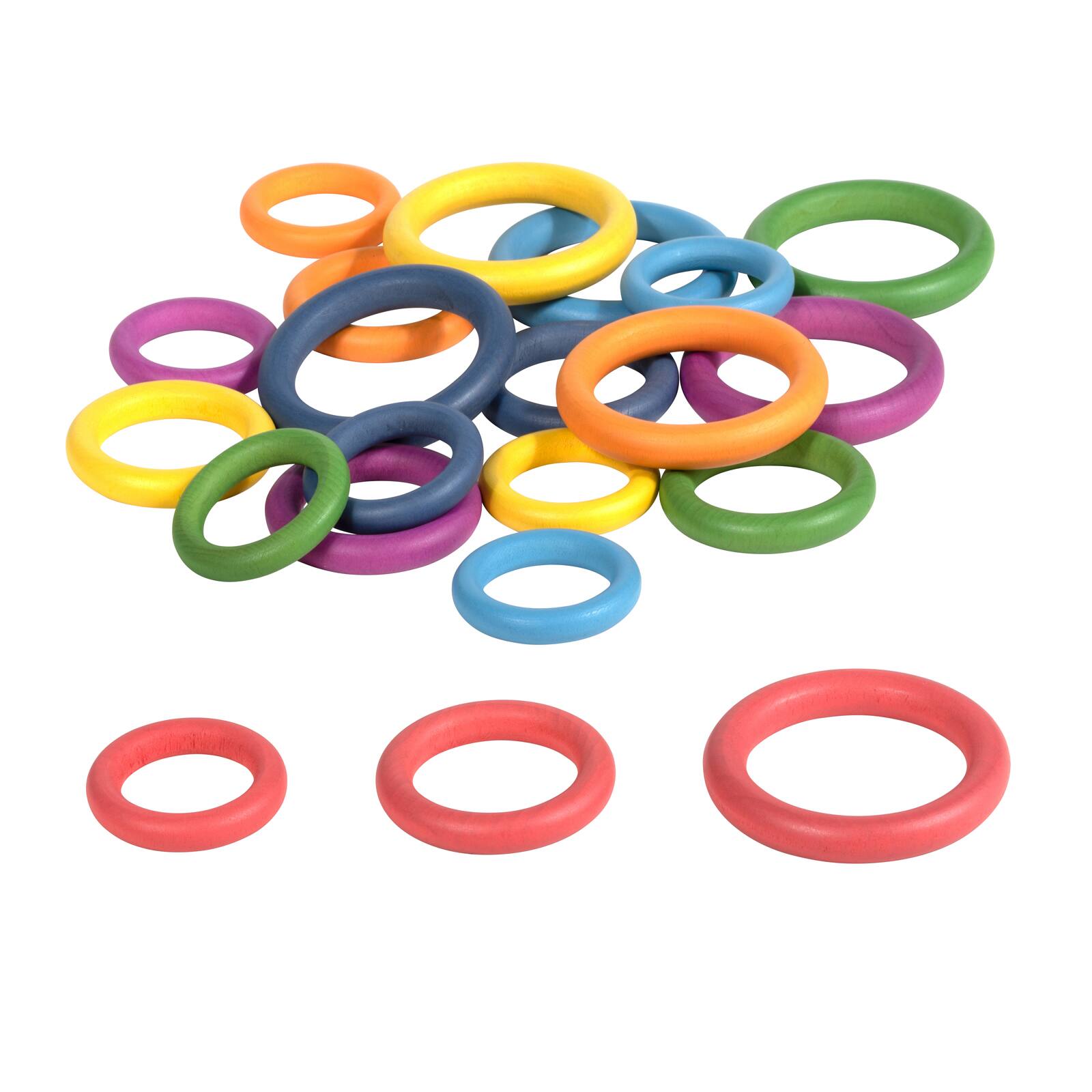 TickiT&#xAE; Rainbow Wooden Rings Set