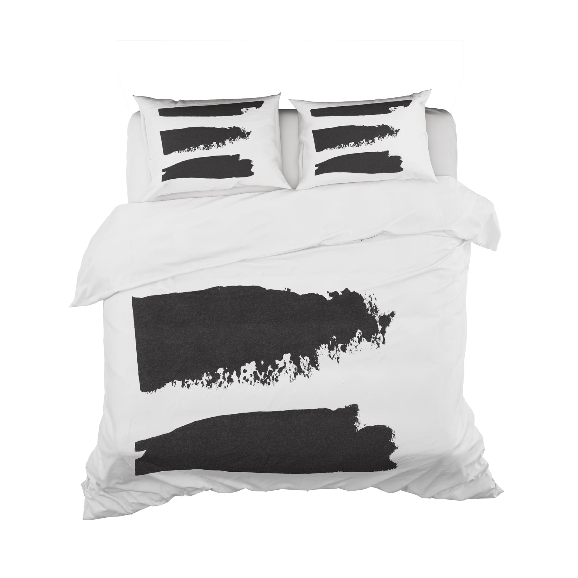 Designart &#x27;Black and White Geometric Company II&#x27; Geometric Bedding Set - Duvet Cover &#x26; Shams