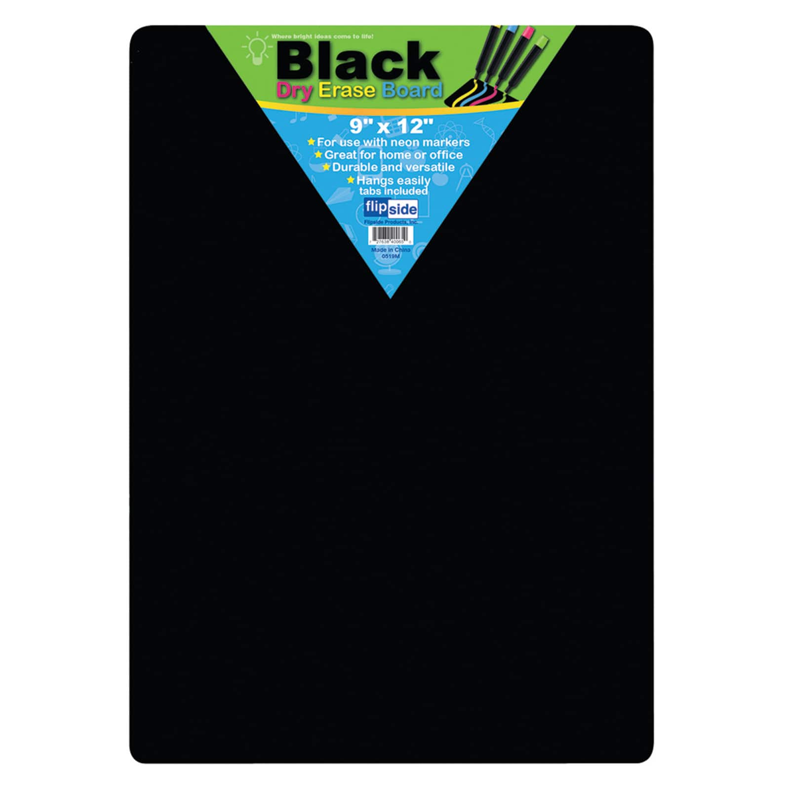 Flipside Products 9&#x22; x 12&#x22; Black Dry Erase Boards, 4ct.