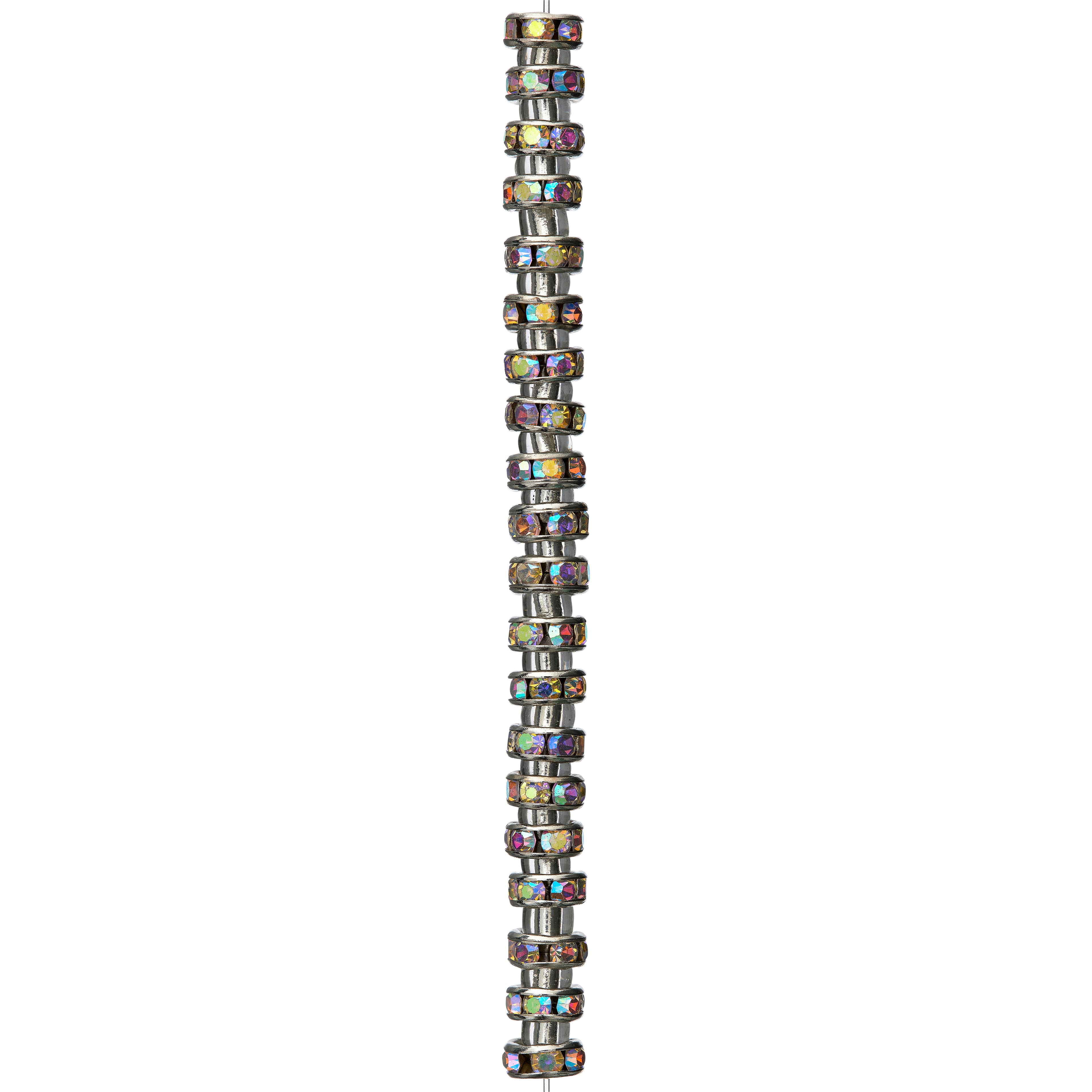 Metal Rhinestone Rondelle Beads, 6mm by Bead Landing&#x2122;