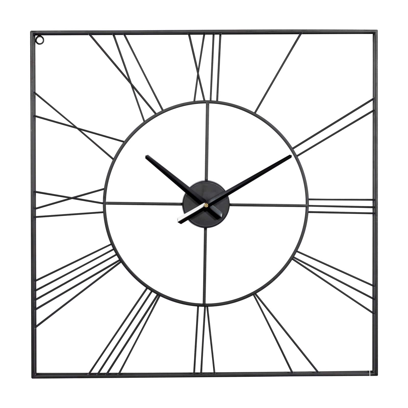 CosmoLiving by Cosmopolitan Black Metal Industrial Wall Clock, 24&#x22; x 24&#x22; x 2&#x22;
