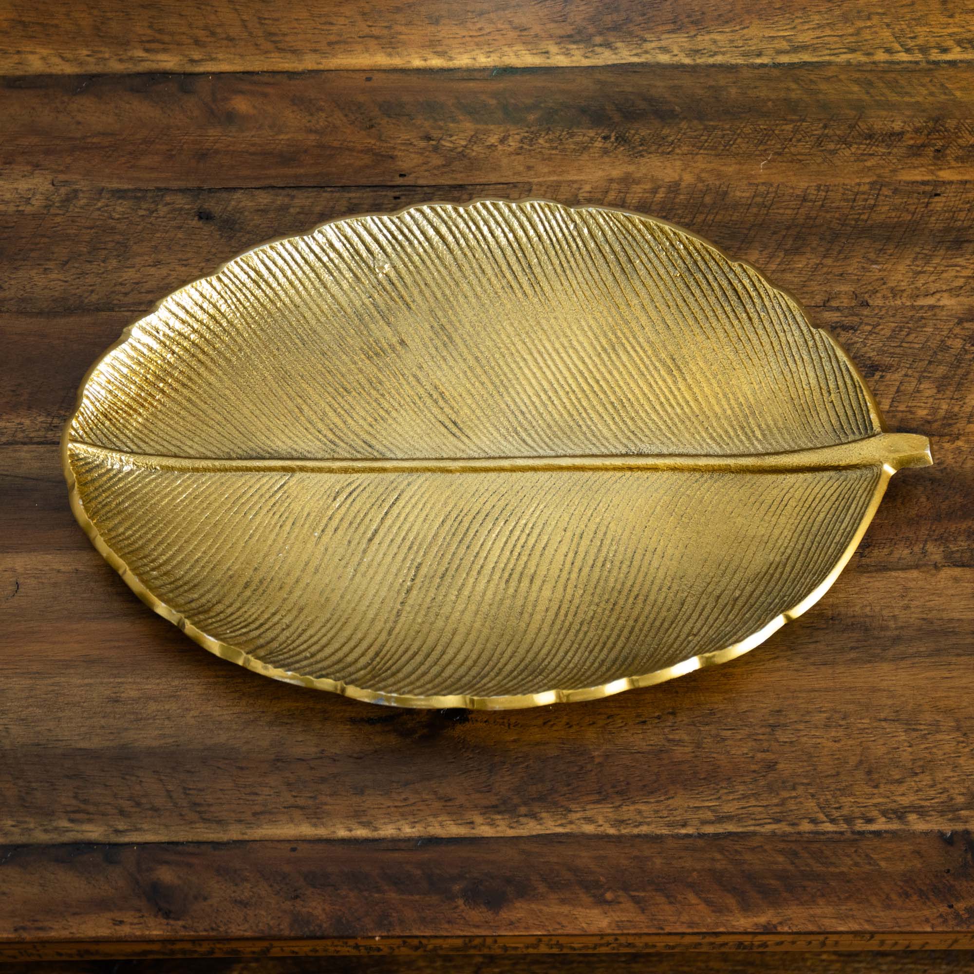 16&#x22; Gold Leaf Decorative Accent Tray