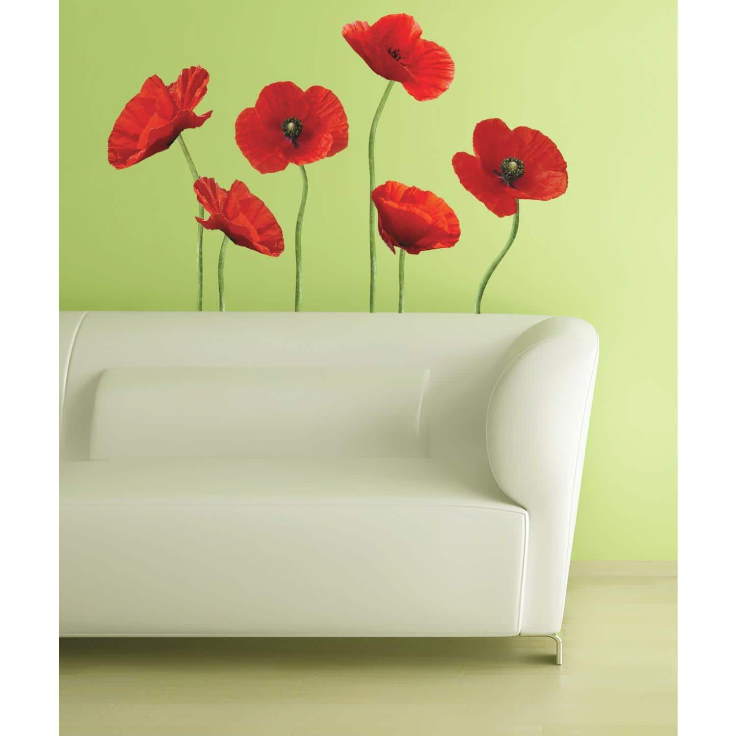 RoomMates Red Poppies At Play Peel &#x26; Stick Giant Wall Decals