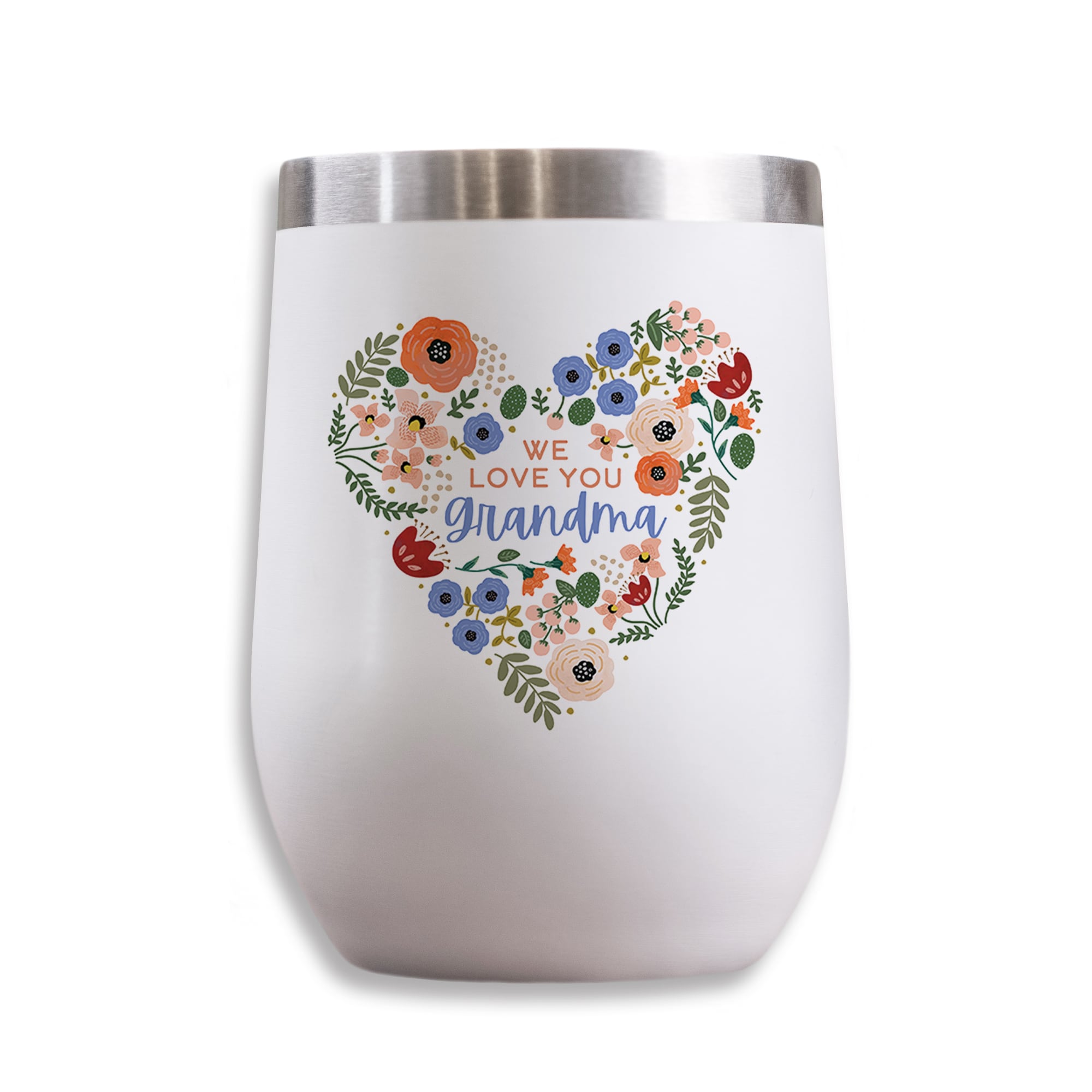 11oz. White We Love You Grandma Wine Tumbler