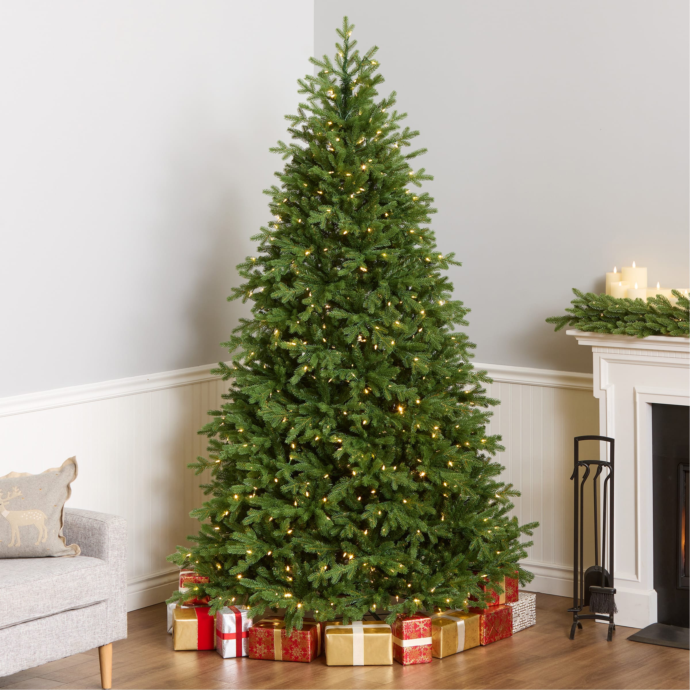 7.5ft. Pre-Lit PowerConnect&#x2122; Princeton Fraser Fir Artificial Christmas Tree, Dual Color&#xAE; LED Lights