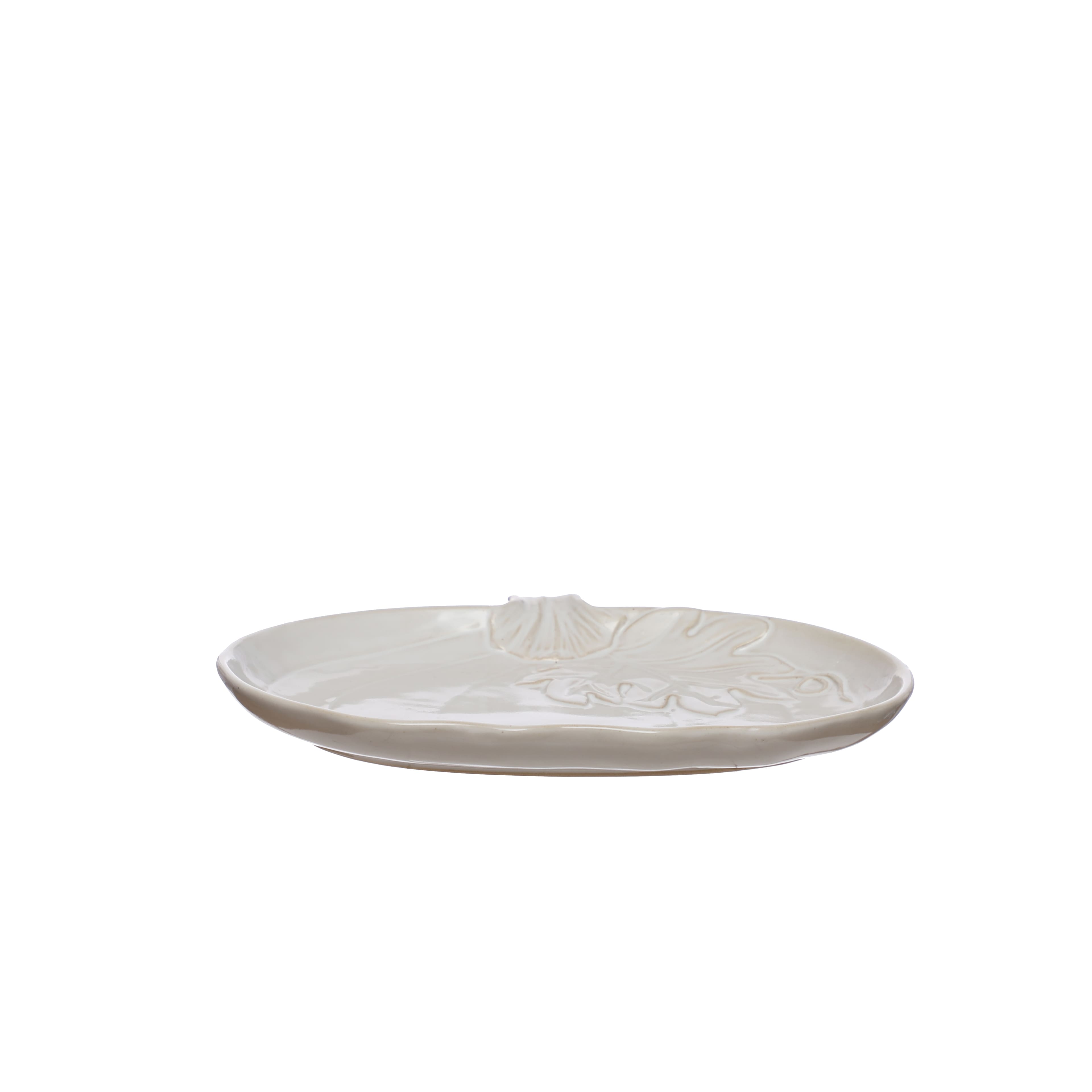 10.75&#x22; White Pumpkin Ceramic Serving Plate by Ashland&#xAE;