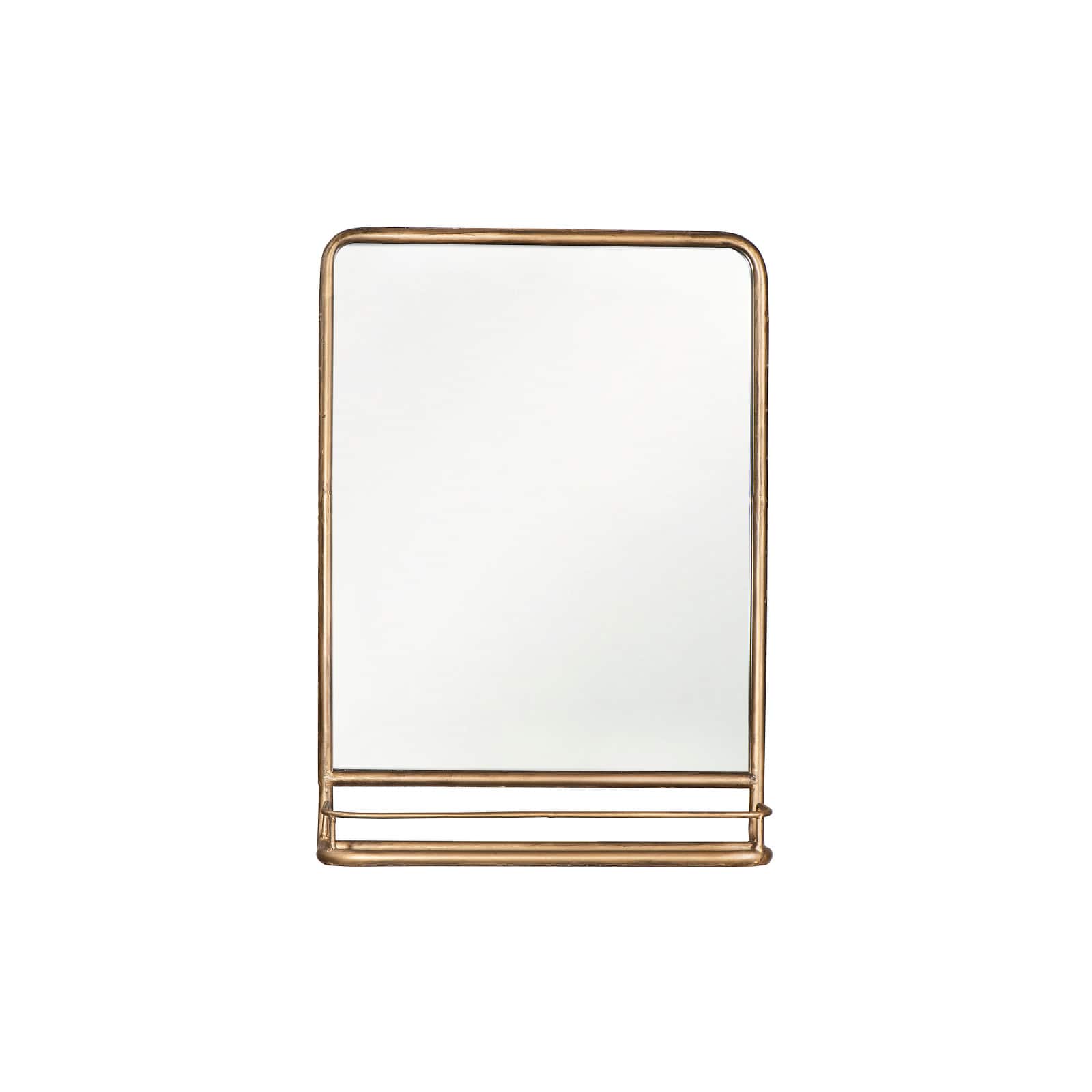 Hello Honey&#xAE; Brass Mirror With Shelf