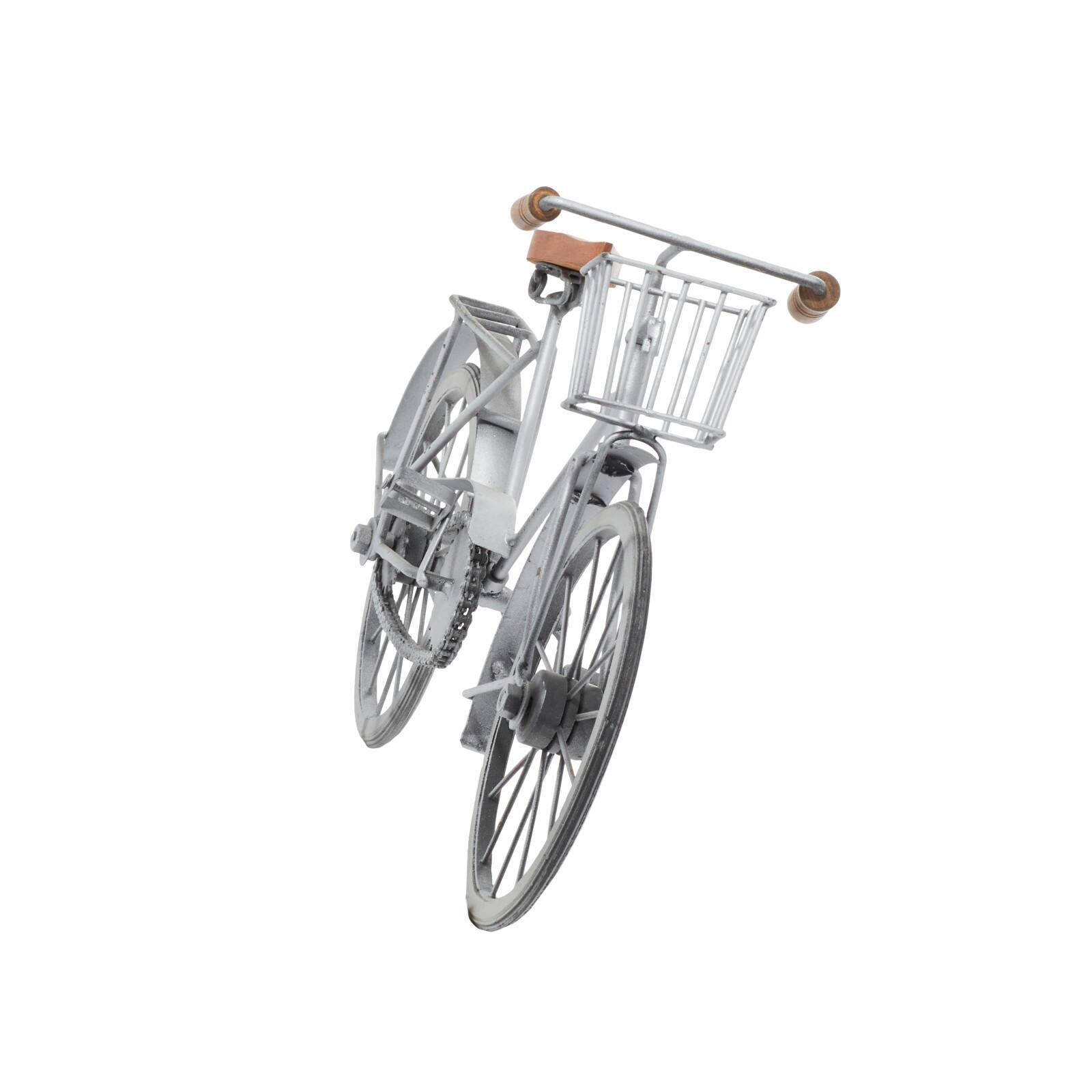 19&#x22; Silver Metal Vintage Bicycle Sculpture