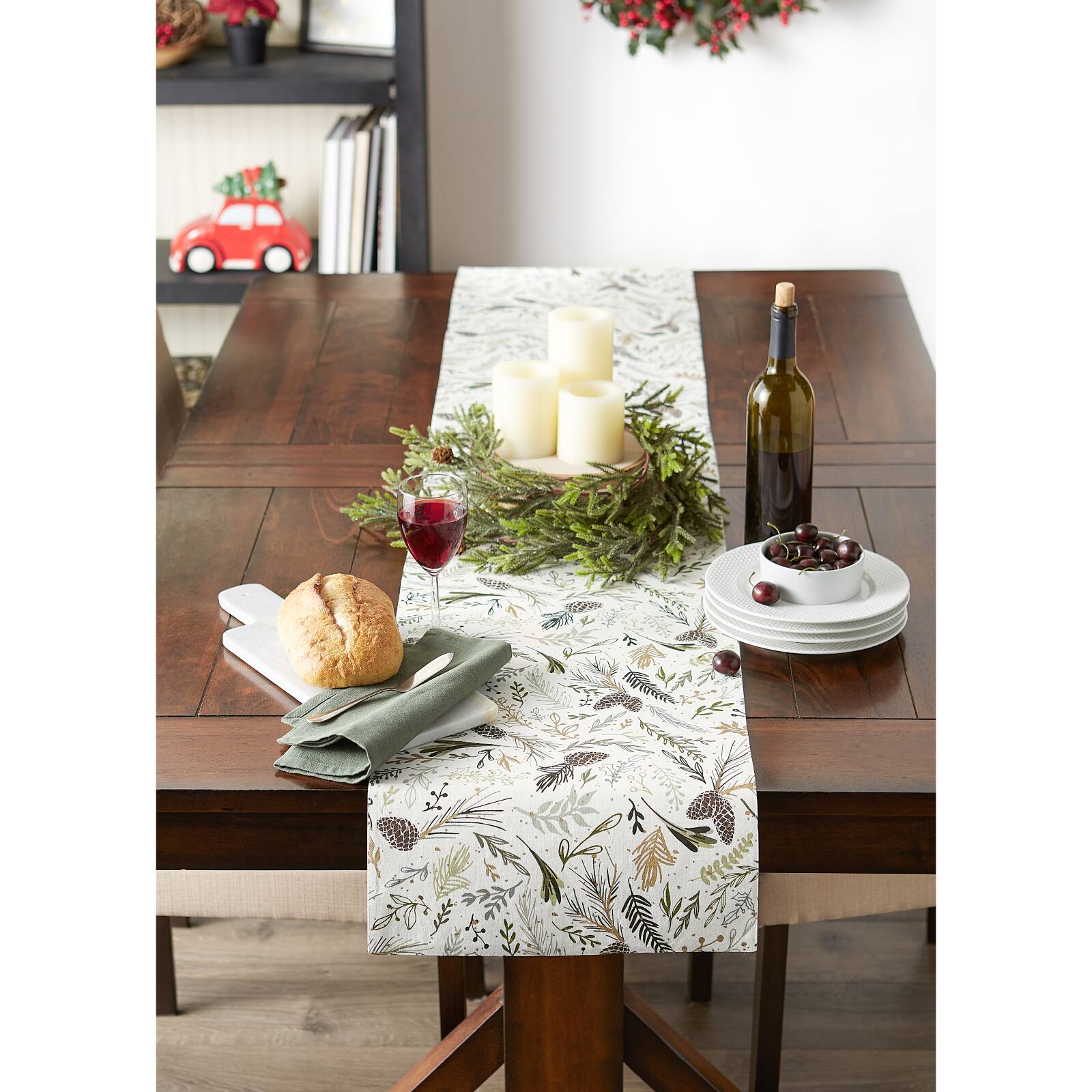Sparkle Sprigs Printed Table Runner, 14" x 108"