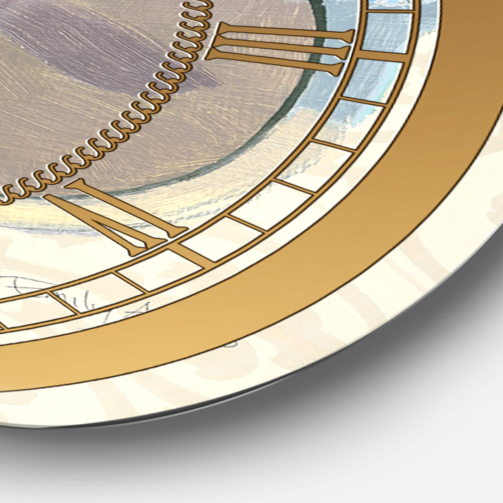 Designart 'Glam Cosmetics Blue Sun Glasses Glam Wall Clock