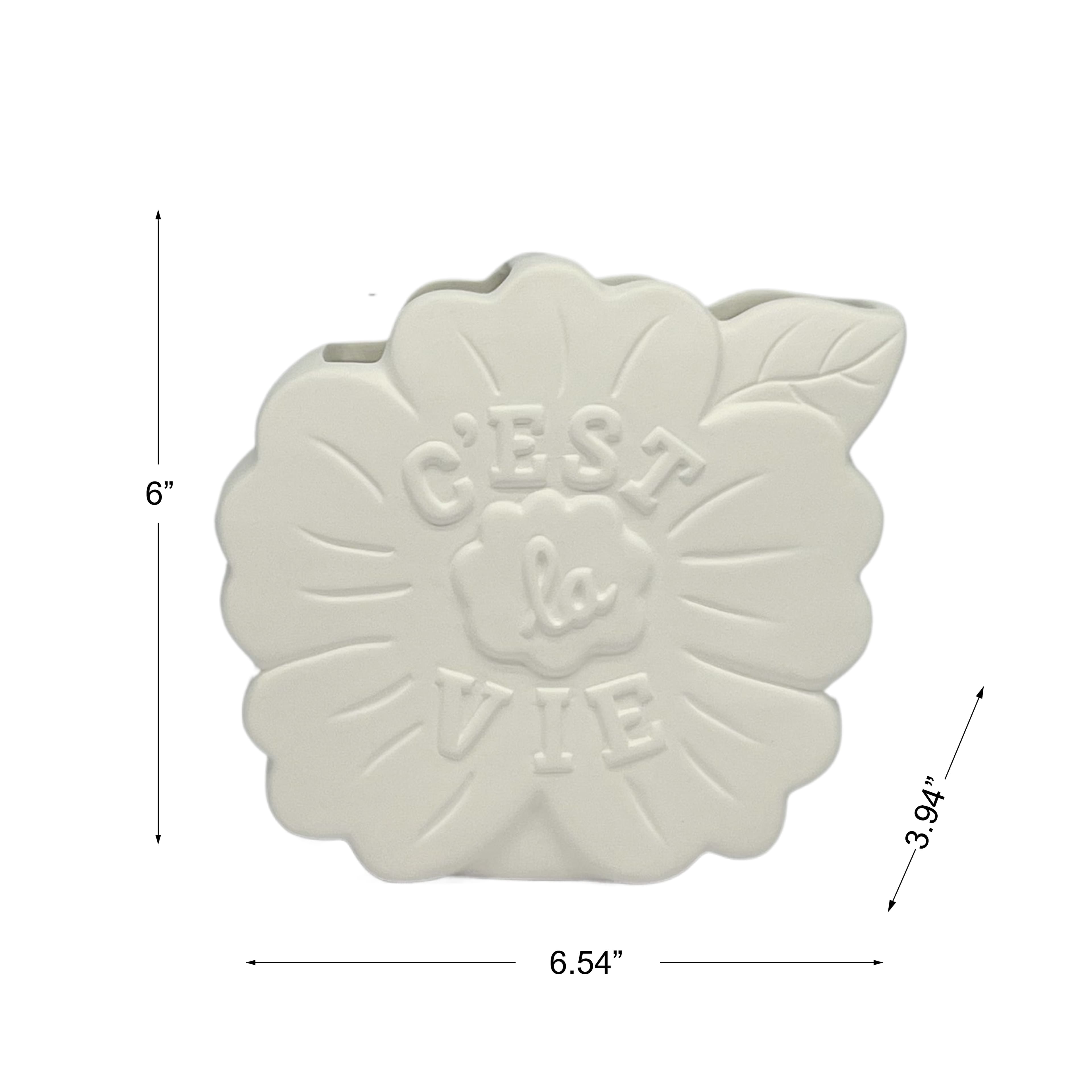 6.5" C'est la Vie DIY Ceramic Flower Vase by Make Market®