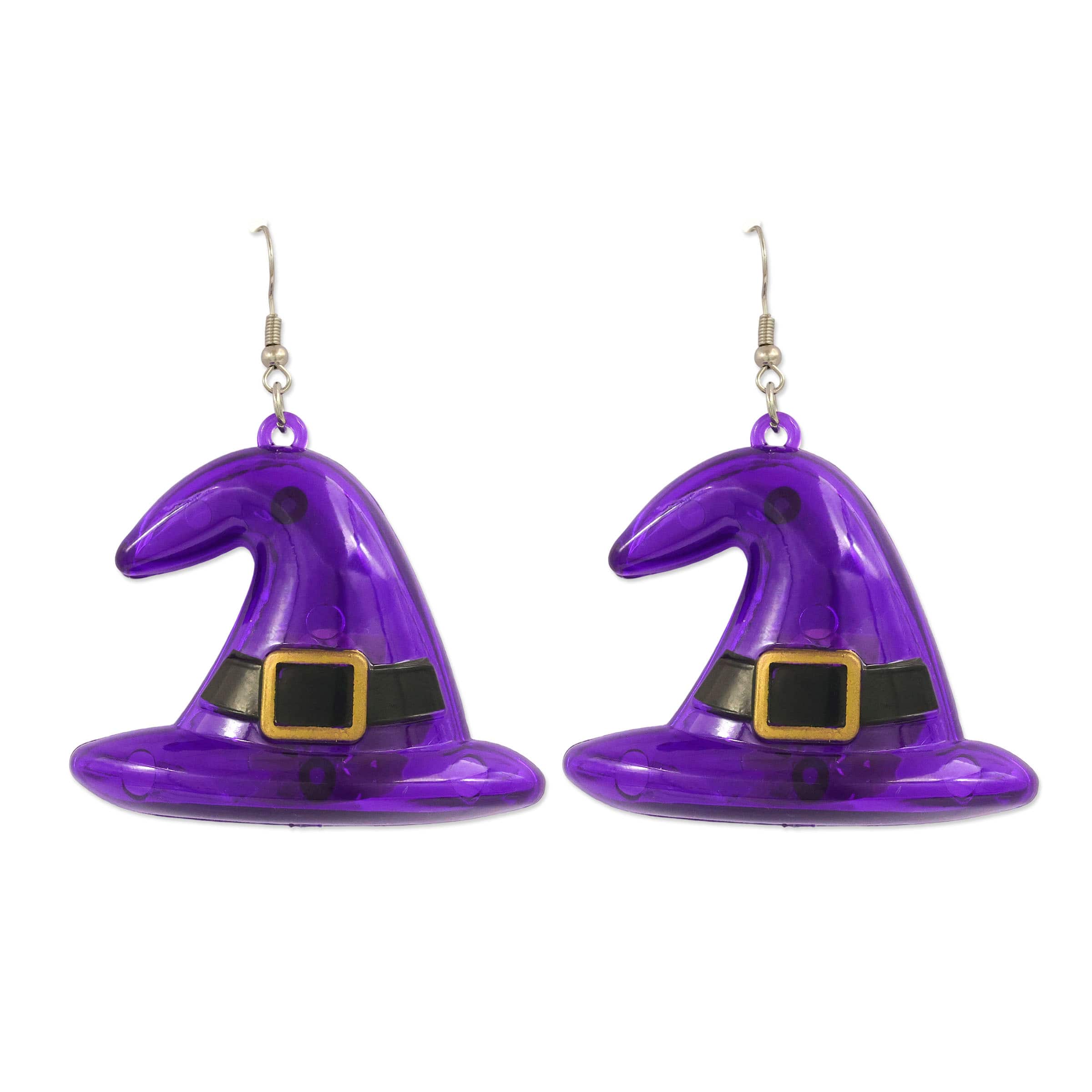 Purple Light Up Witch Hat Dangle Earrings by Celebrate It&#x2122;