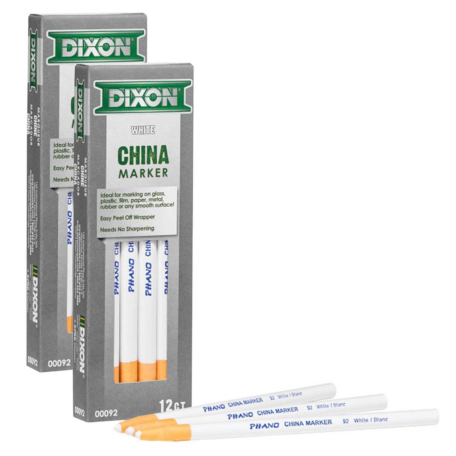 Dixon® Phano China Markers, 2 Packs of 12