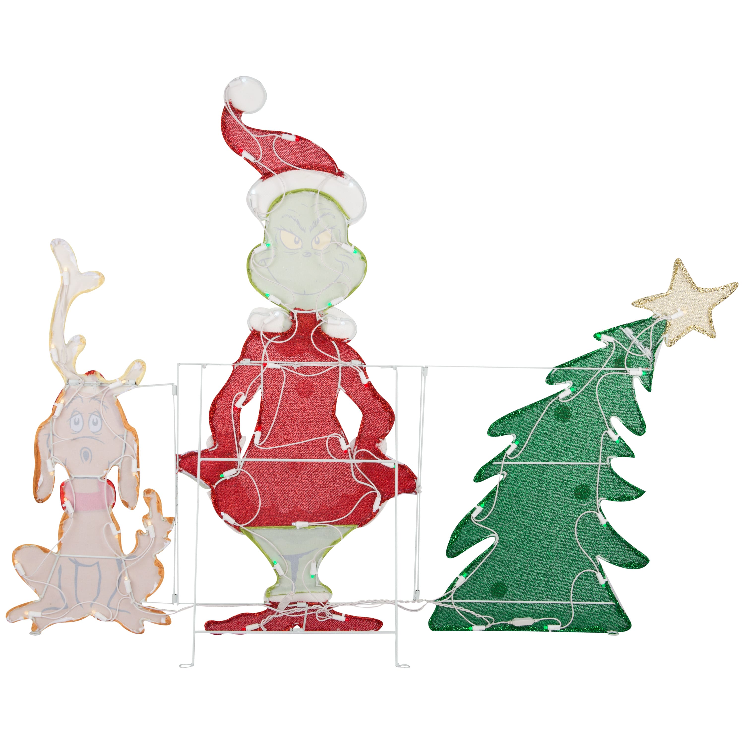 Flat-Tastics&#x2122; 3.5ft. Grinch &#x26; Max Pre-Lit Christmas Yard D&#xE9;cor
