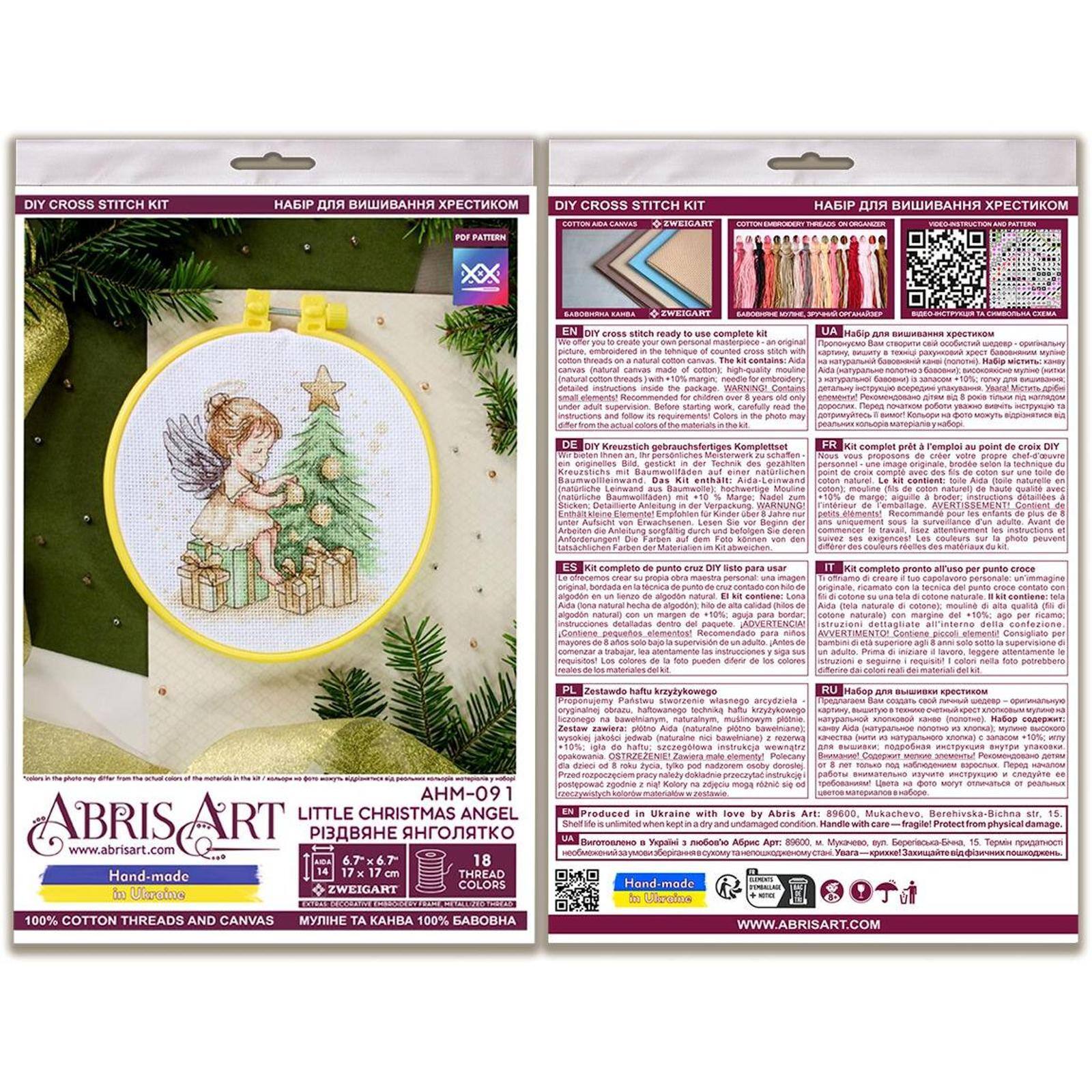 Abris Art Little Christmas Angel Cross Stitch Kit
