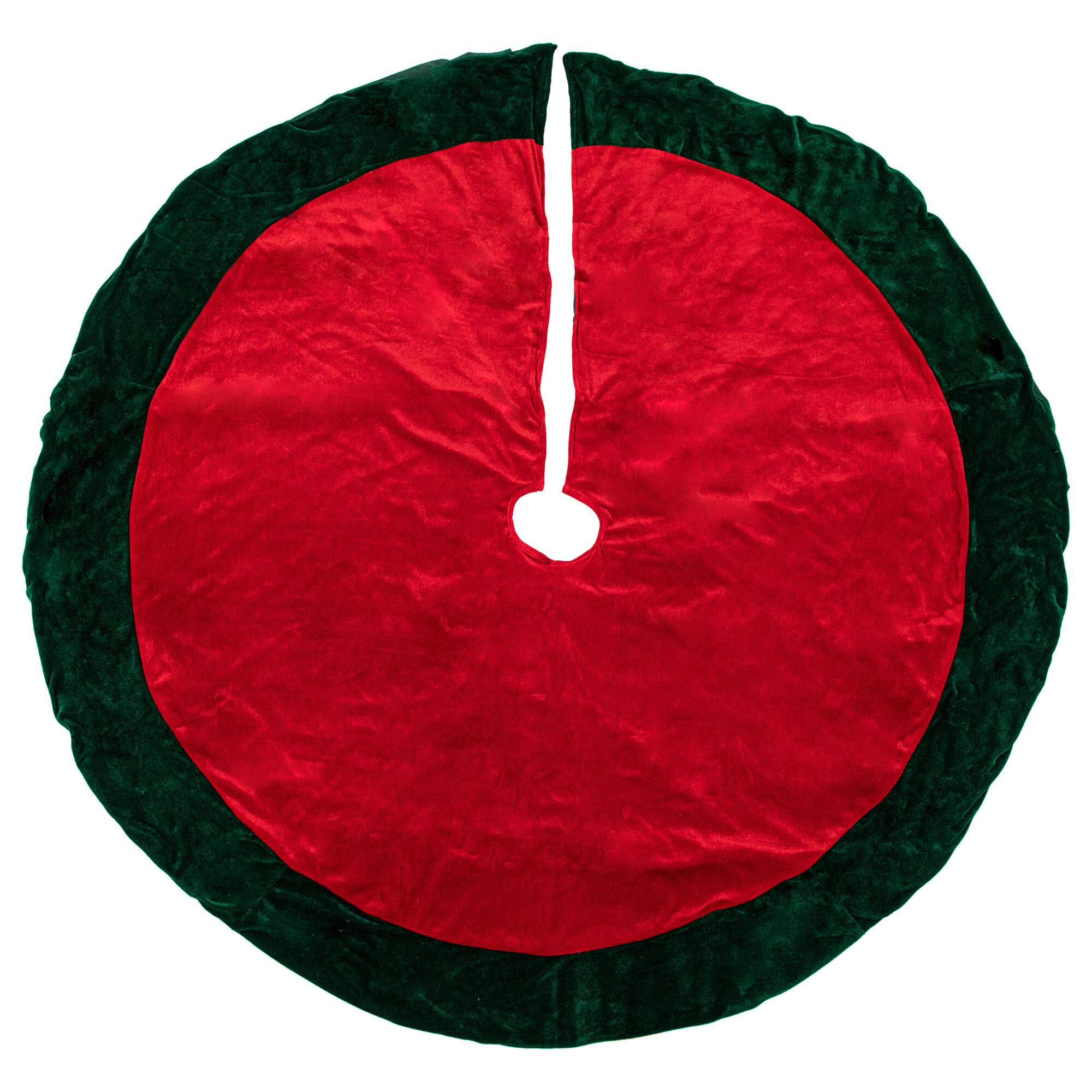 60" Red & Green Traditional Christmas Tree Skirt