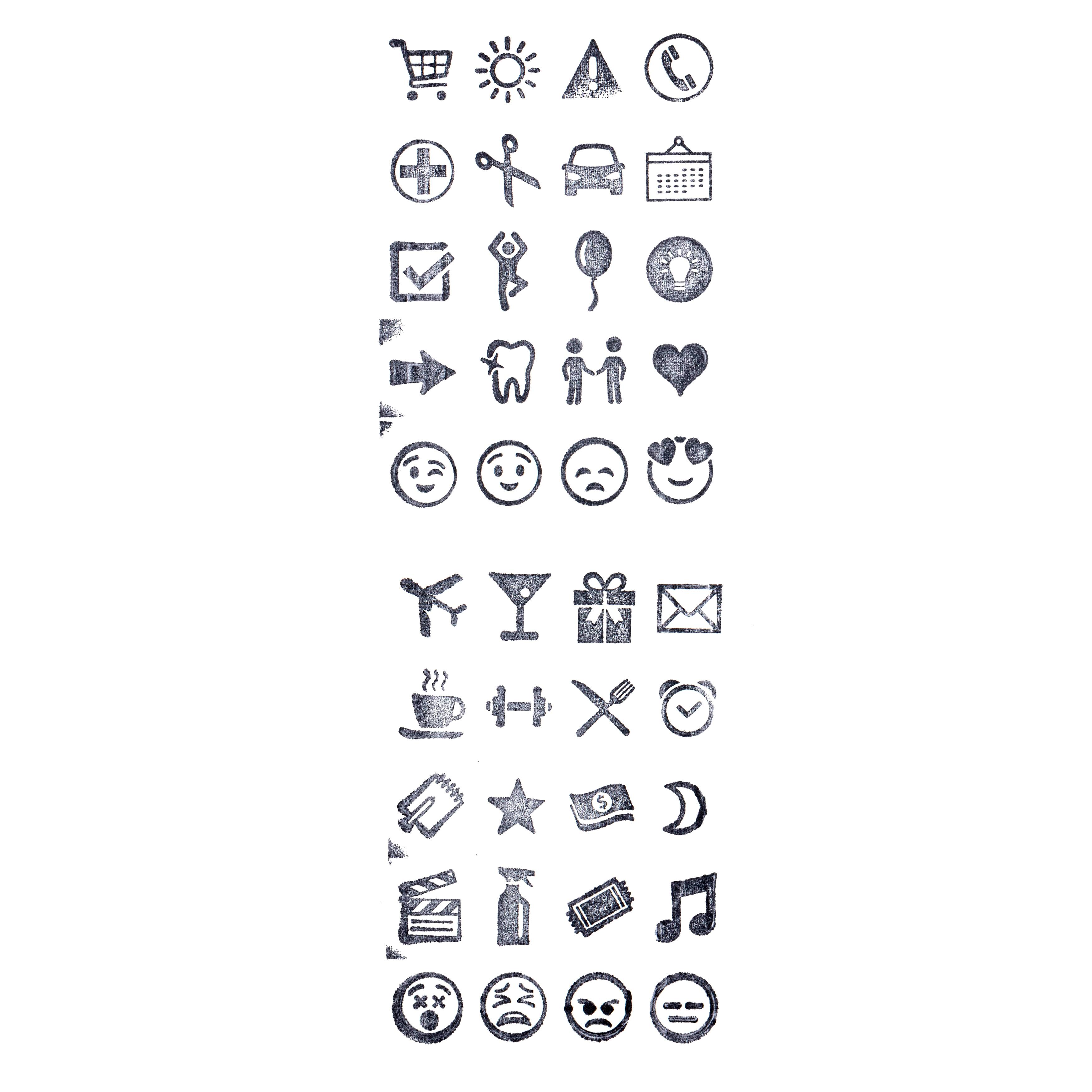 6 Pack: Icon &#x26; Emoji Wood Stamp Set by Recollections&#x2122;