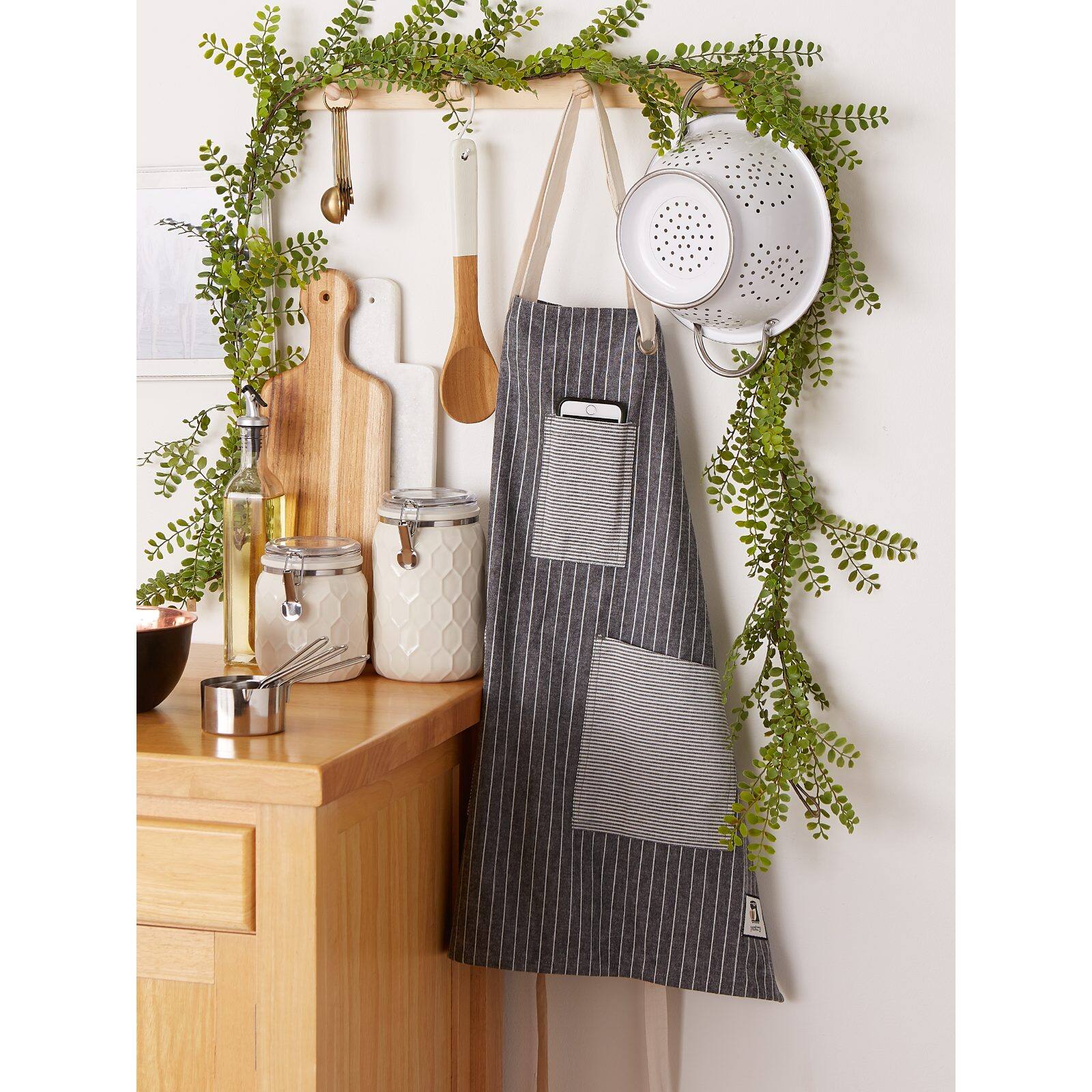 DII® Gray Fresh Stripe Pantry Apron