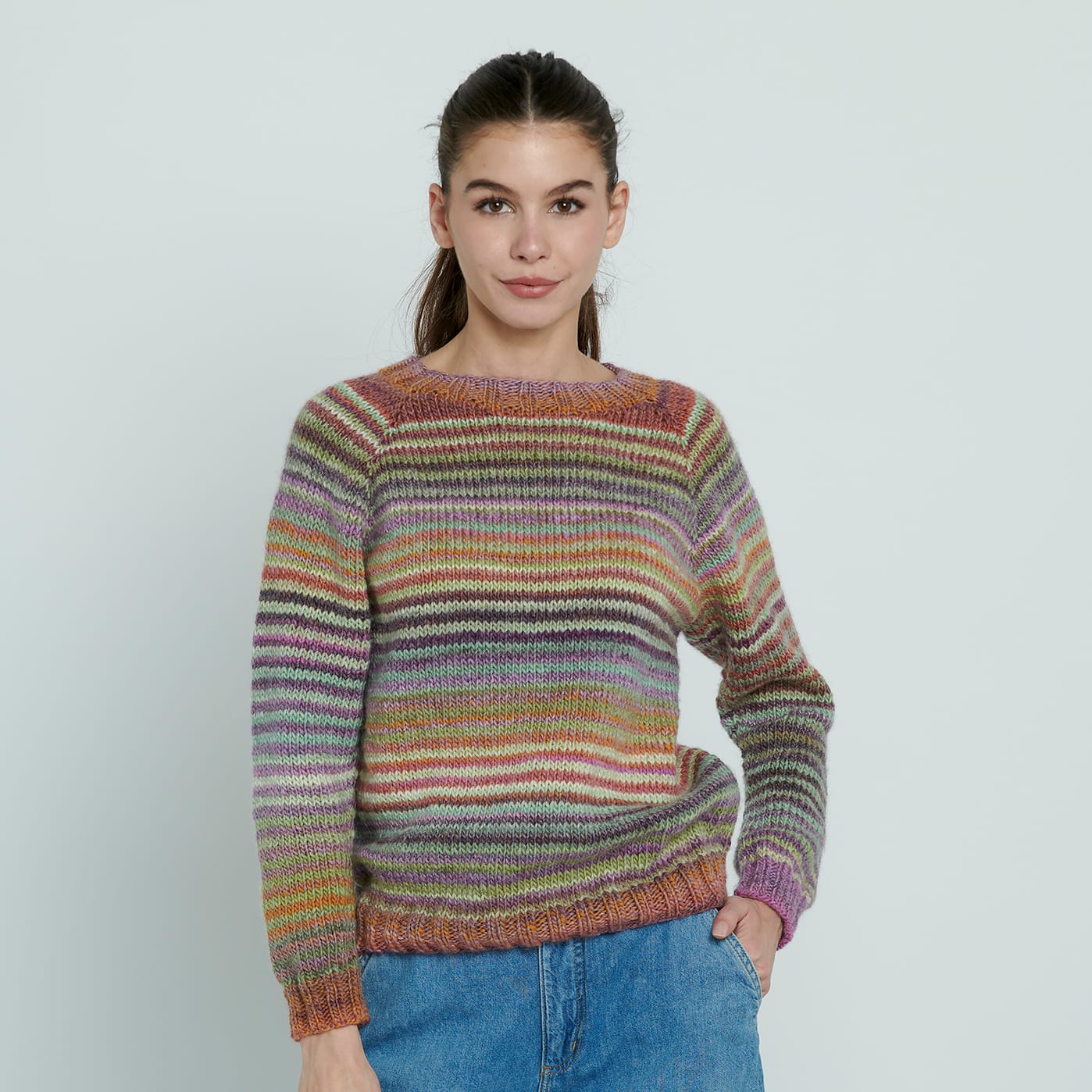 Caron® Macchiato Cakes™ Knit Top Down Pullover | Projects