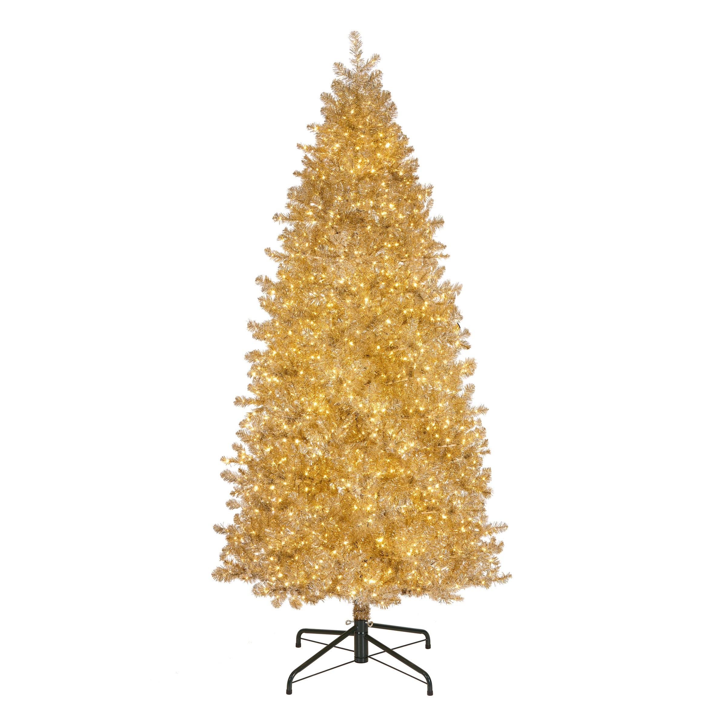9ft. Pre-Lit Platinum Metallic Artificial Christmas Tree, White LED Lights