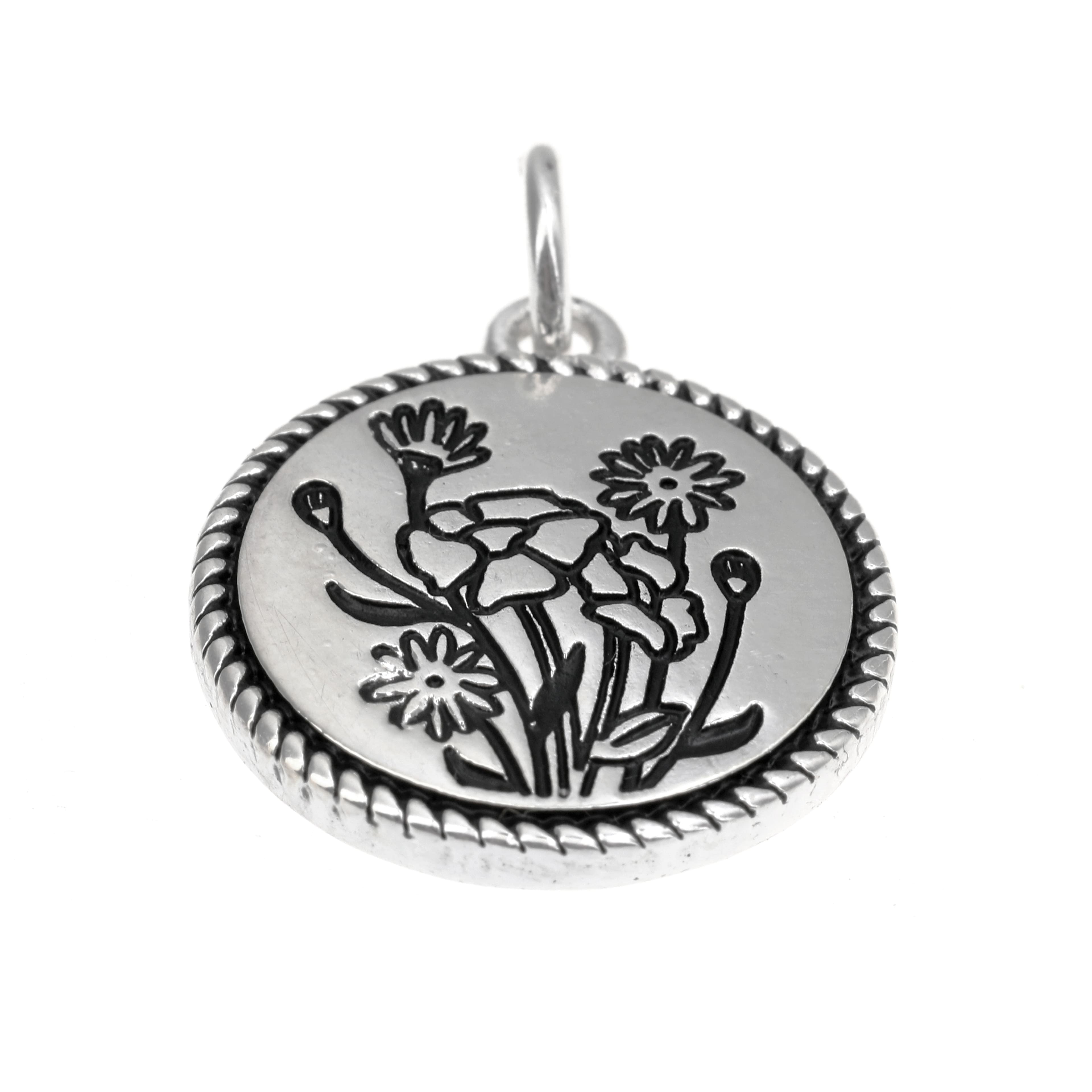Silver Plated Antique Flowers Charm by Bead Landing&#x2122;