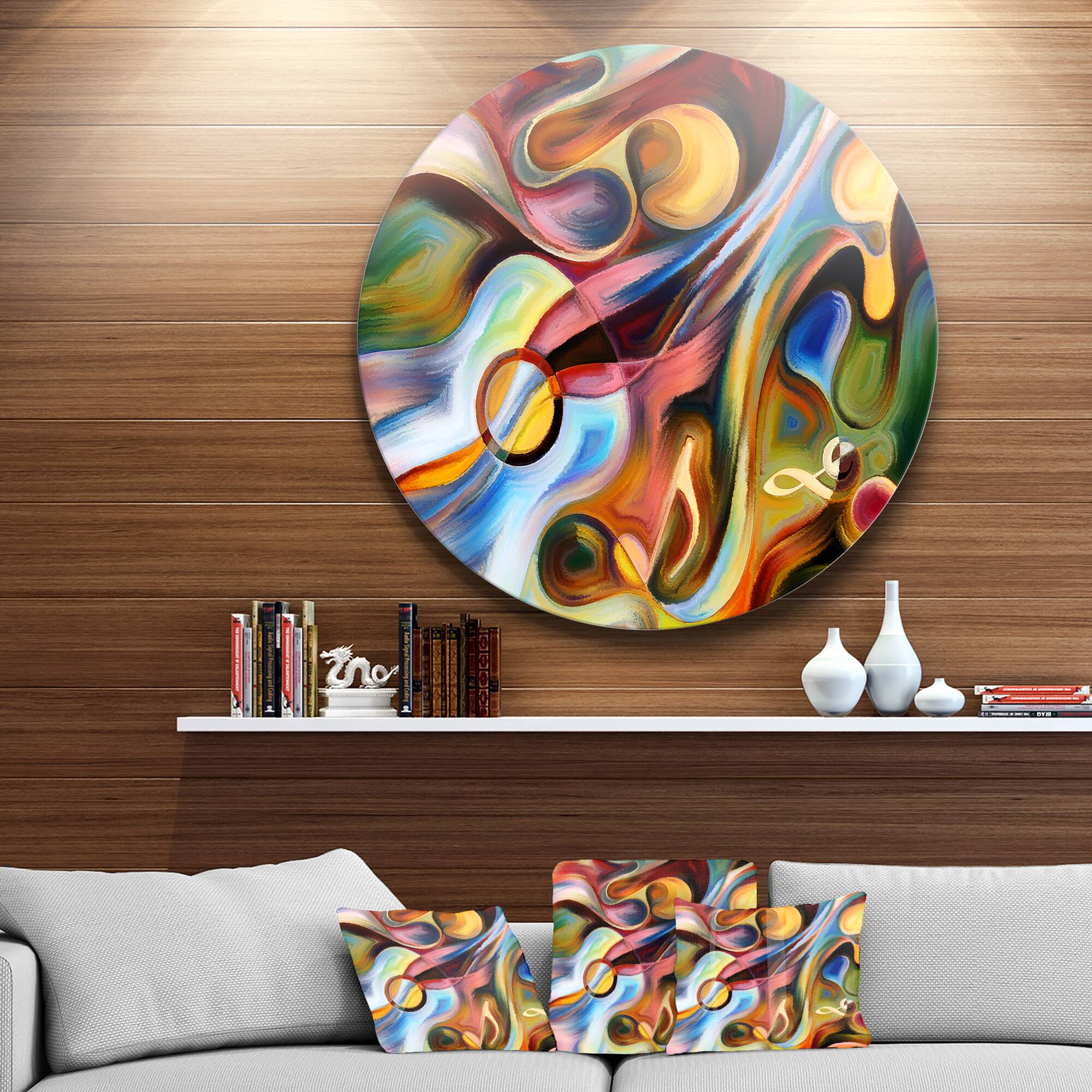Designart - Music beyond the Frames&#x27; Music Circle Metal Wall Art