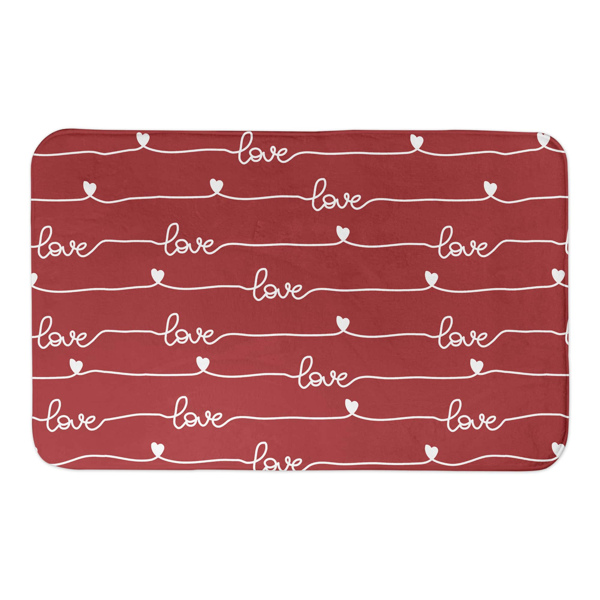 Love Script Pattern 21" x 34" Bath Mat