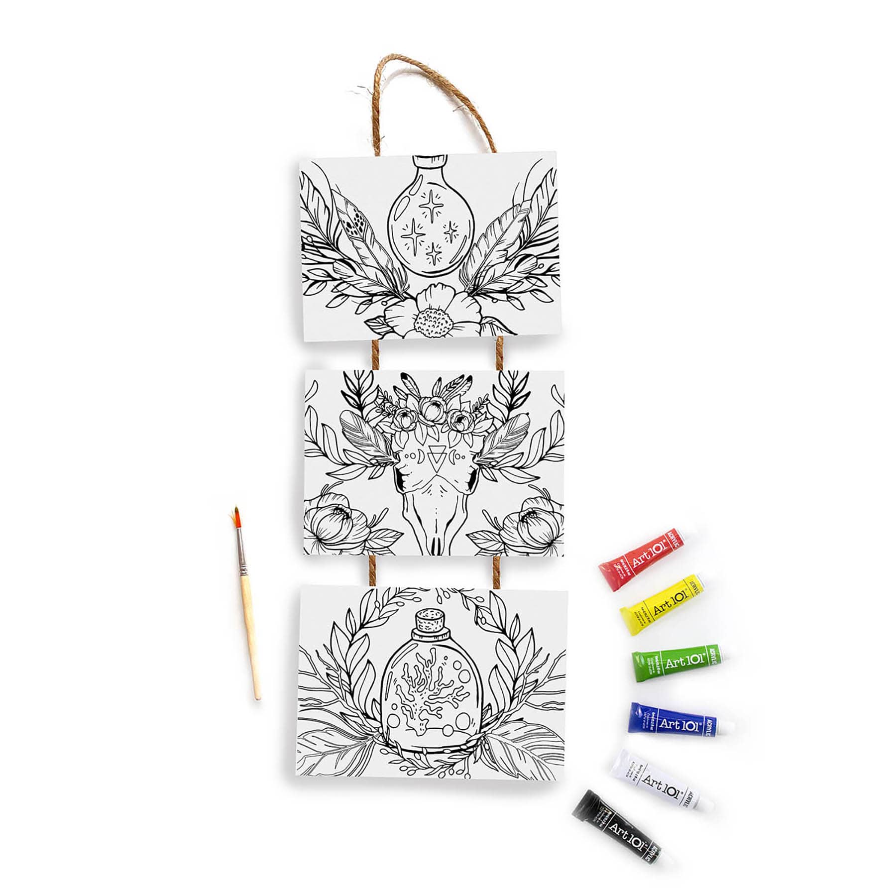 Art 101 Gallery Tiger &#x26; Apothecary Hanging Canvas Wall Art Kits