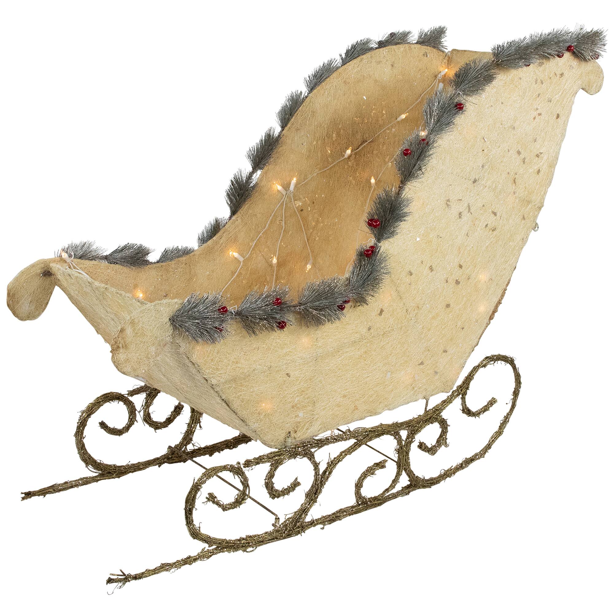 39" Ivory & Gold Sleigh Outdoor Christmas Décor