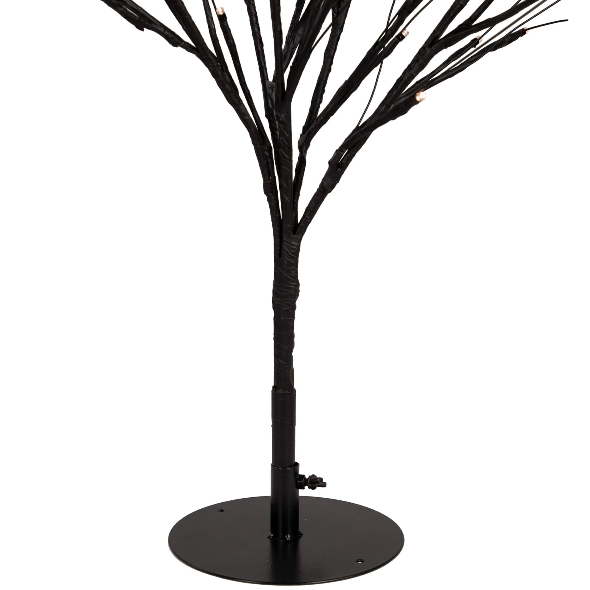 39" LED Lighted Black Halloween Twig Tree, Warm White Lights