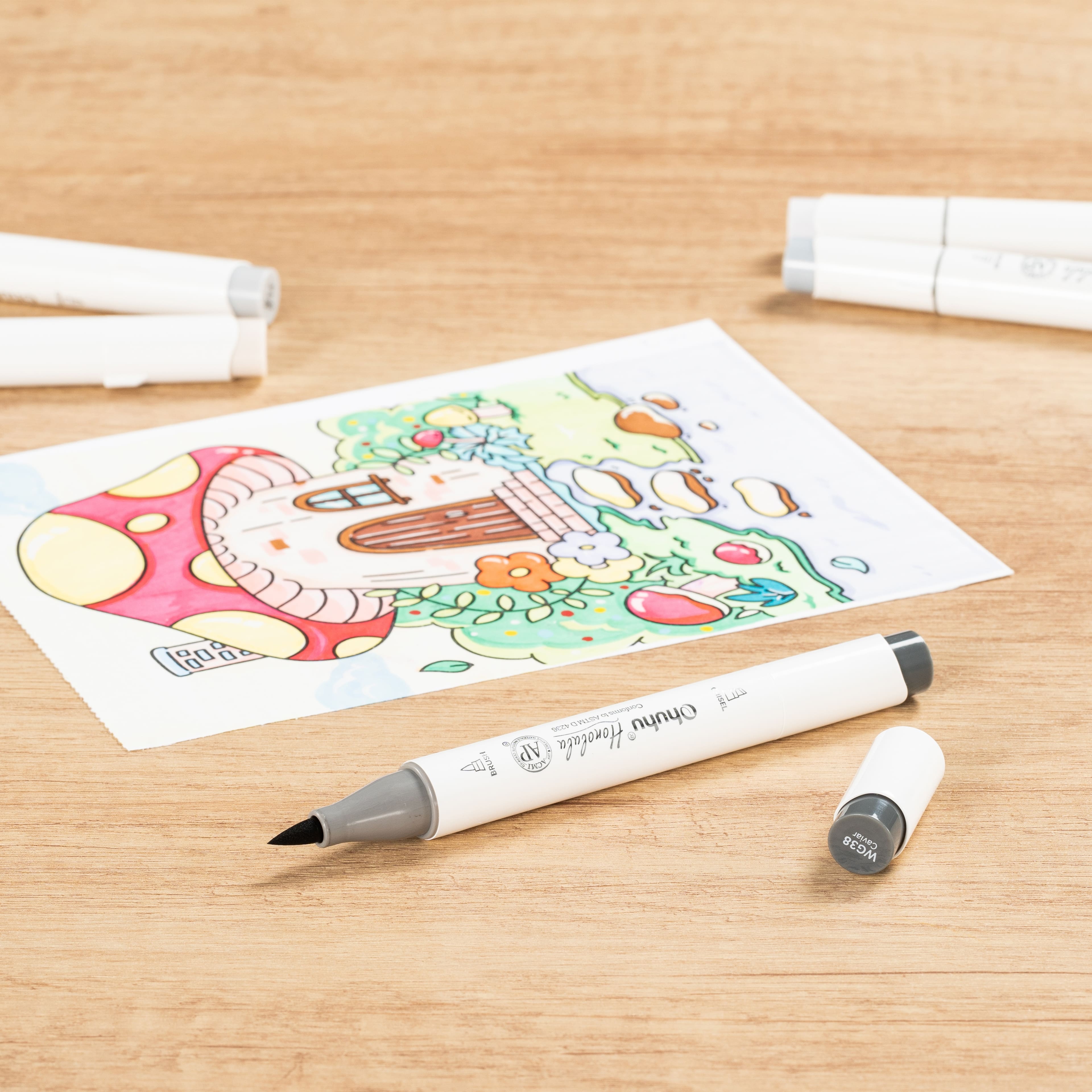 Ohuhu® Honolulu Brush & Chisel Dual Tip Marker