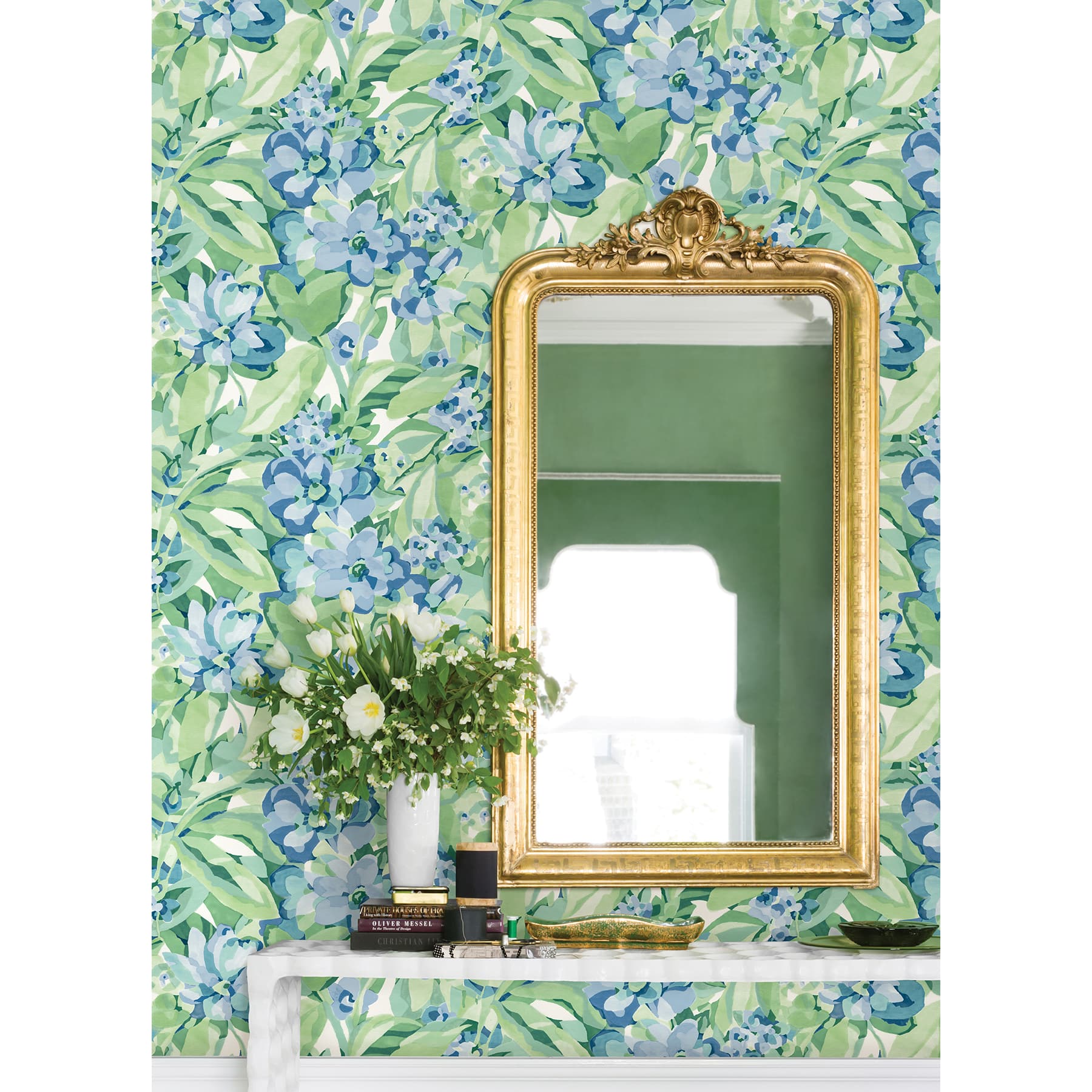 Caroline et Bettina Heather Belles Fleurs Peel & Stick Wallpaper
