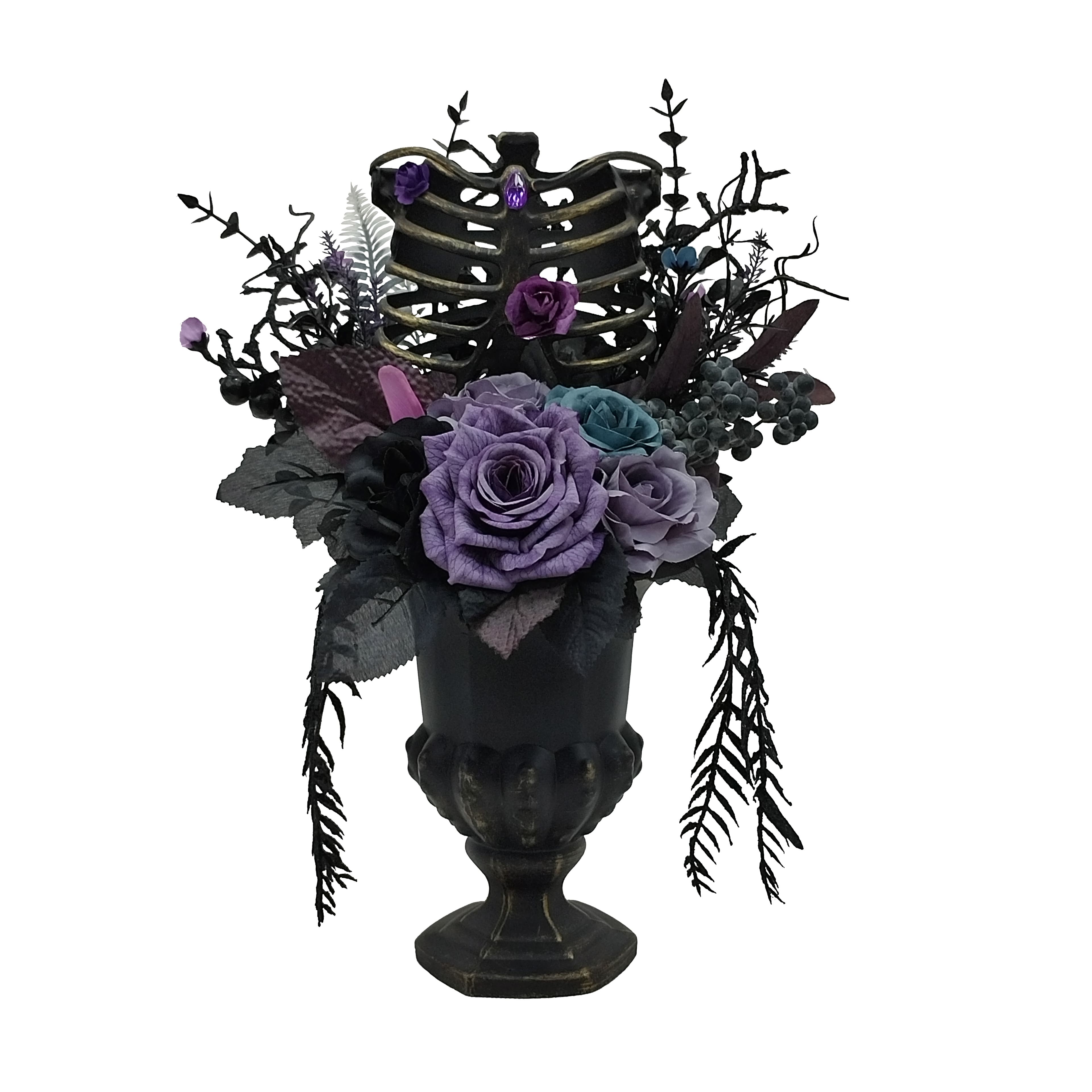 16.5&#x22; Floral Urn with Skeleton Bust Tabletop D&#xE9;cor by Ashland&#xAE;