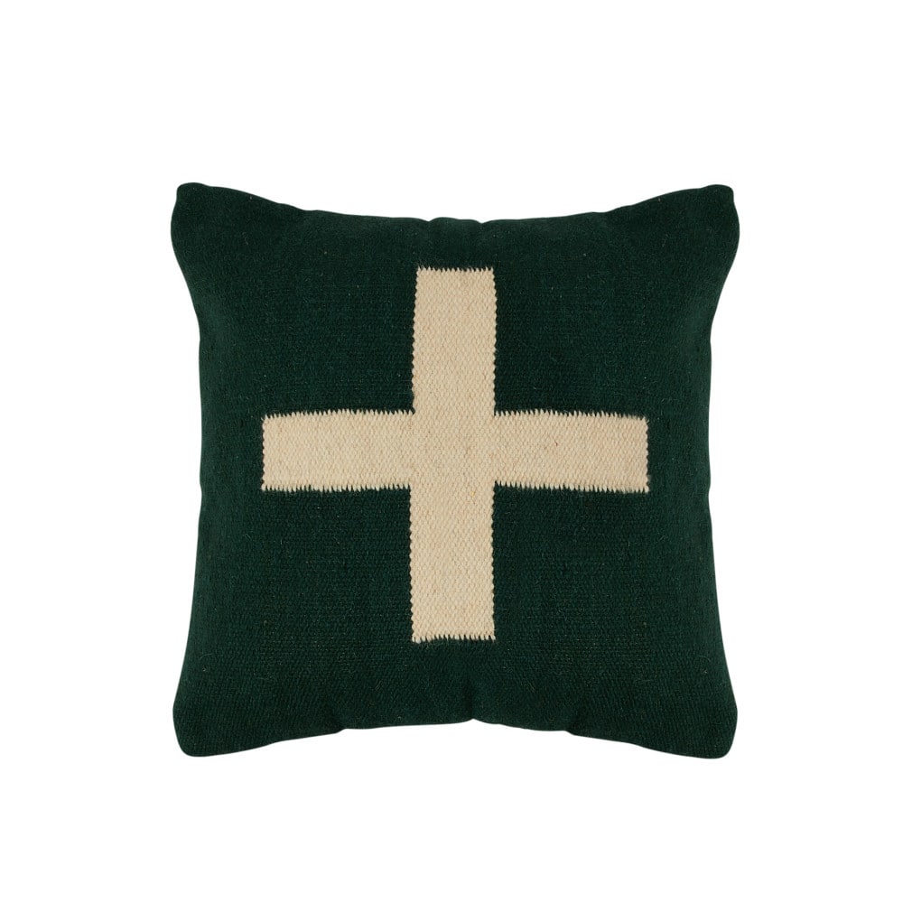 20" x 20" Swiss Cross Cotton Wool Throw Pillow