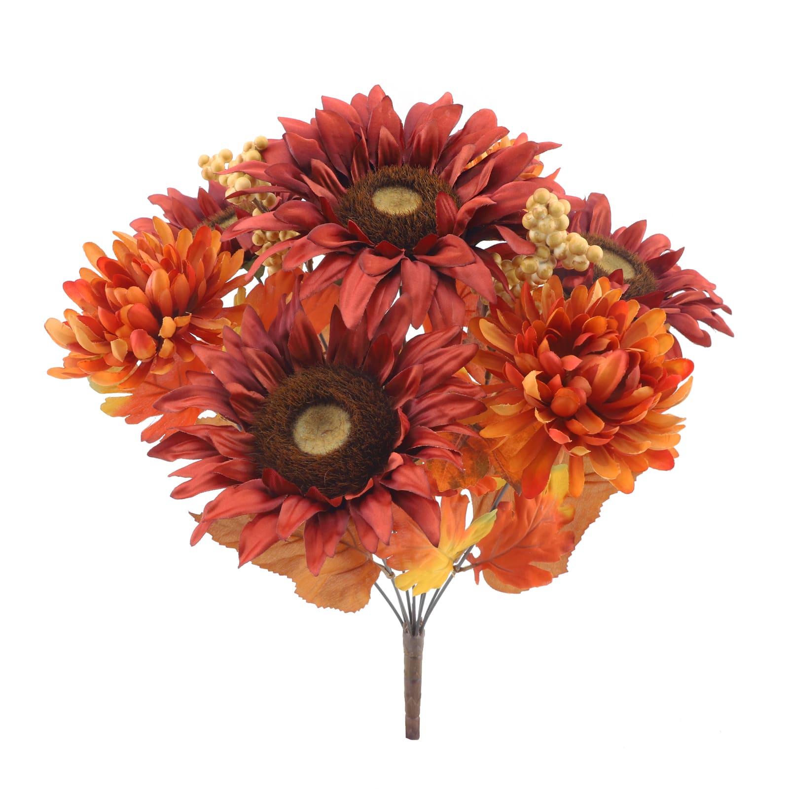 19&#x22; Red &#x26; Orange Mixed Sunflower &#x26; Berry Bush by Ashland&#xAE;