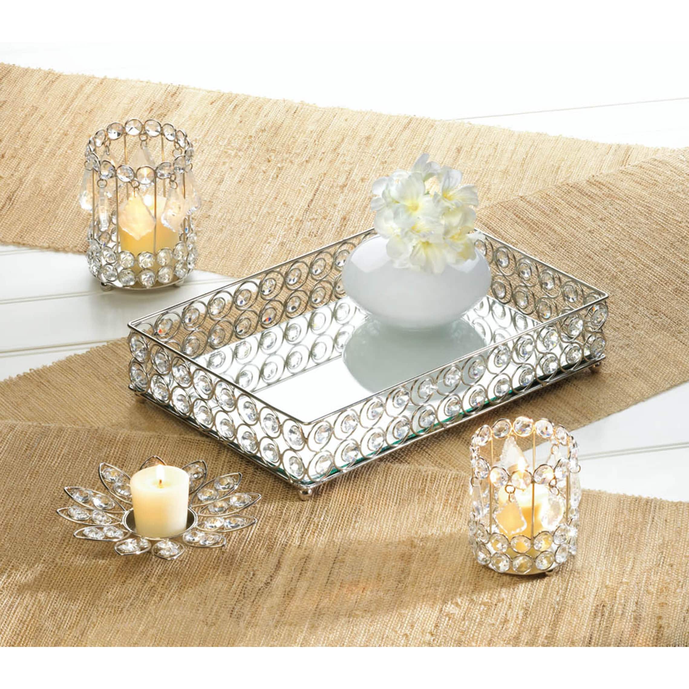 鏡 Rococo Miller  accessory tray High Quality Dorm Essentials: Egnazia - Silver Metal Mirror