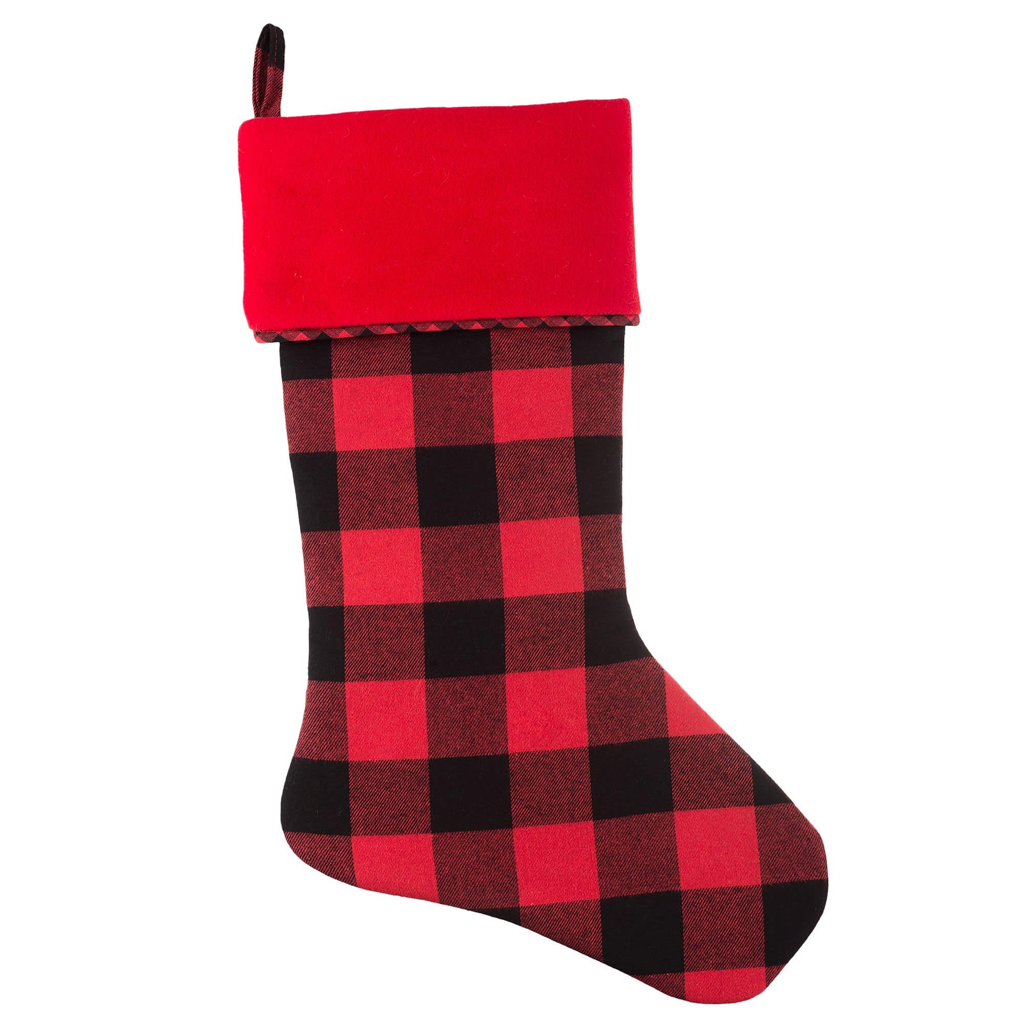 Haute Decor HangRight&#x2122; Red &#x26; Black Buffalo Check Christmas Stocking