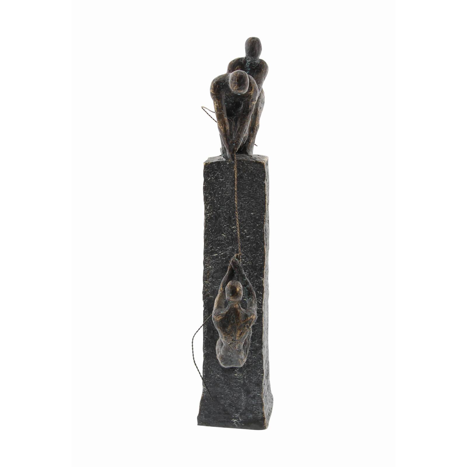 Grey Polystone Sculpture, Rock Climber 17&#x22; x 7&#x22; x 3&#x22;