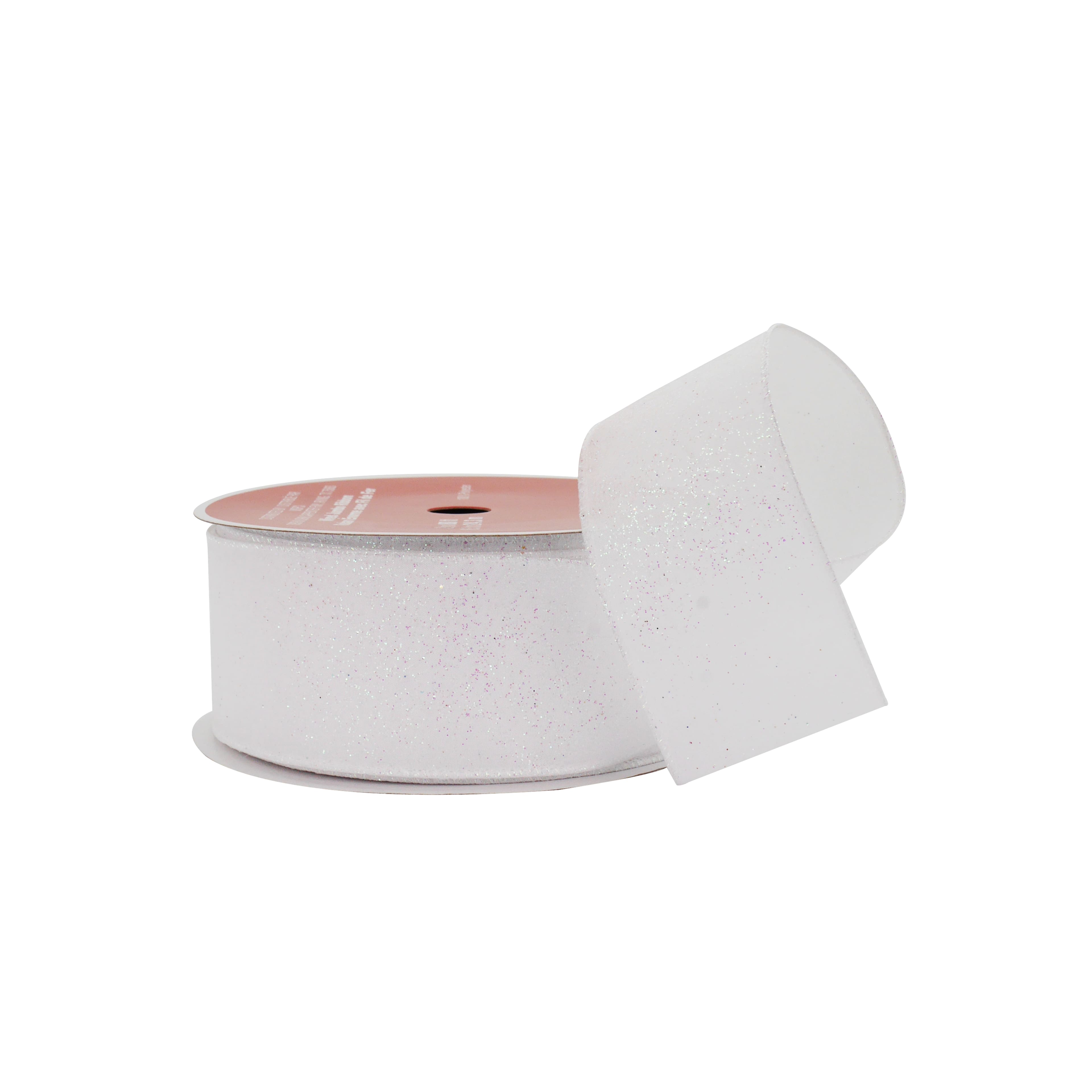 2.5&#x22; x 80ft. White Glitter Wired Jumbo Ribbon by Celebrate It&#xAE;