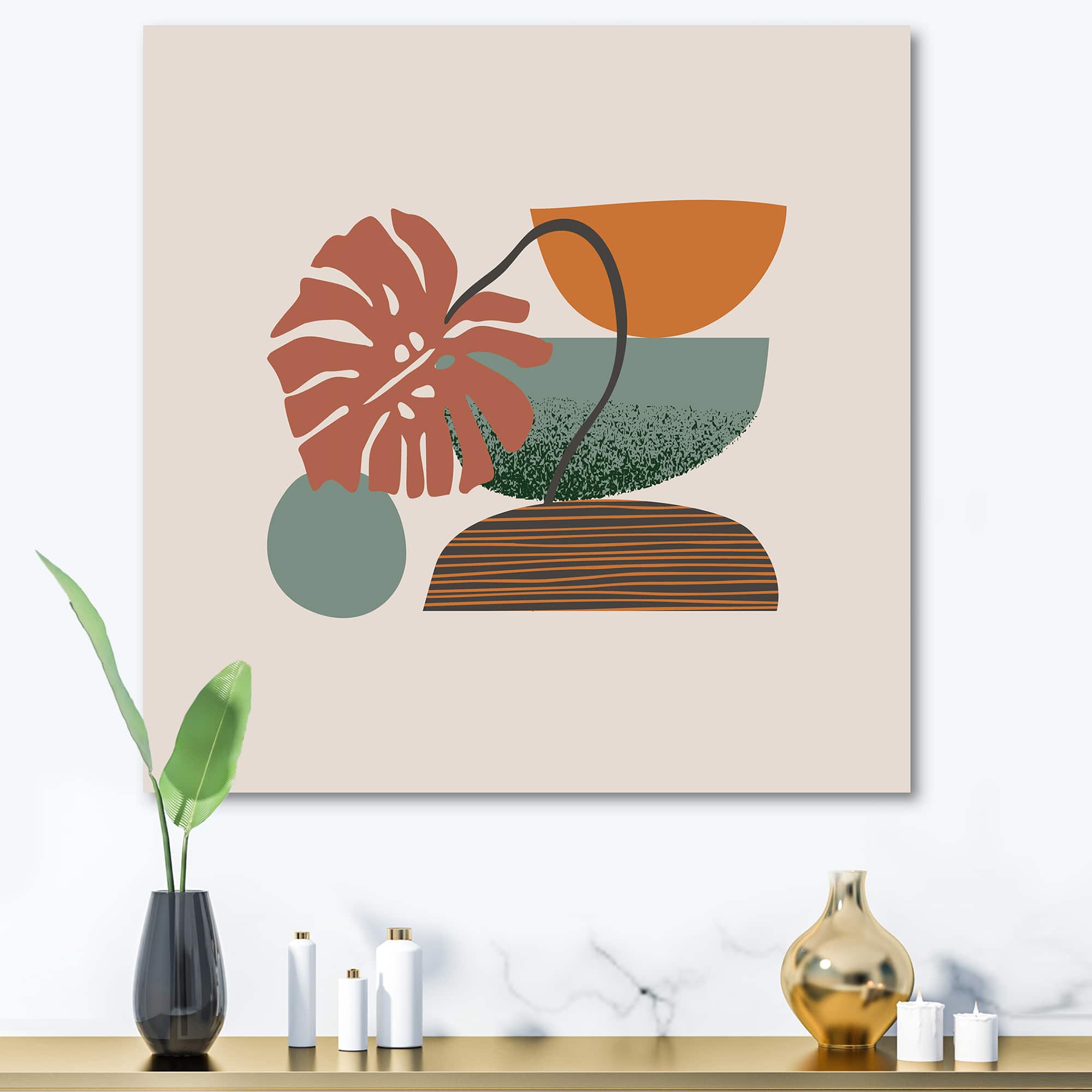 Designart - Colorful Geometric Abstract Art Collage III - Modern Canvas Wall Art Print