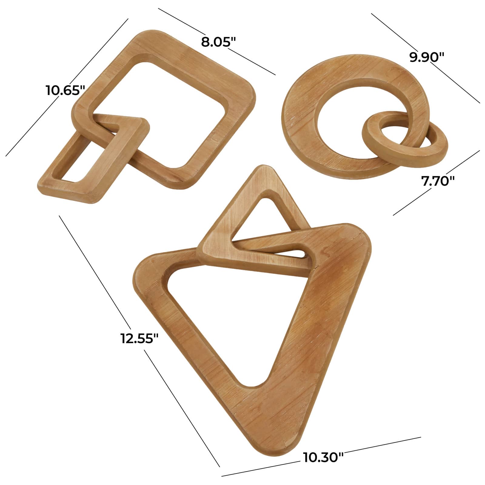 CosmoLiving by Cosmopolitan Wood Chain Sculpture Set