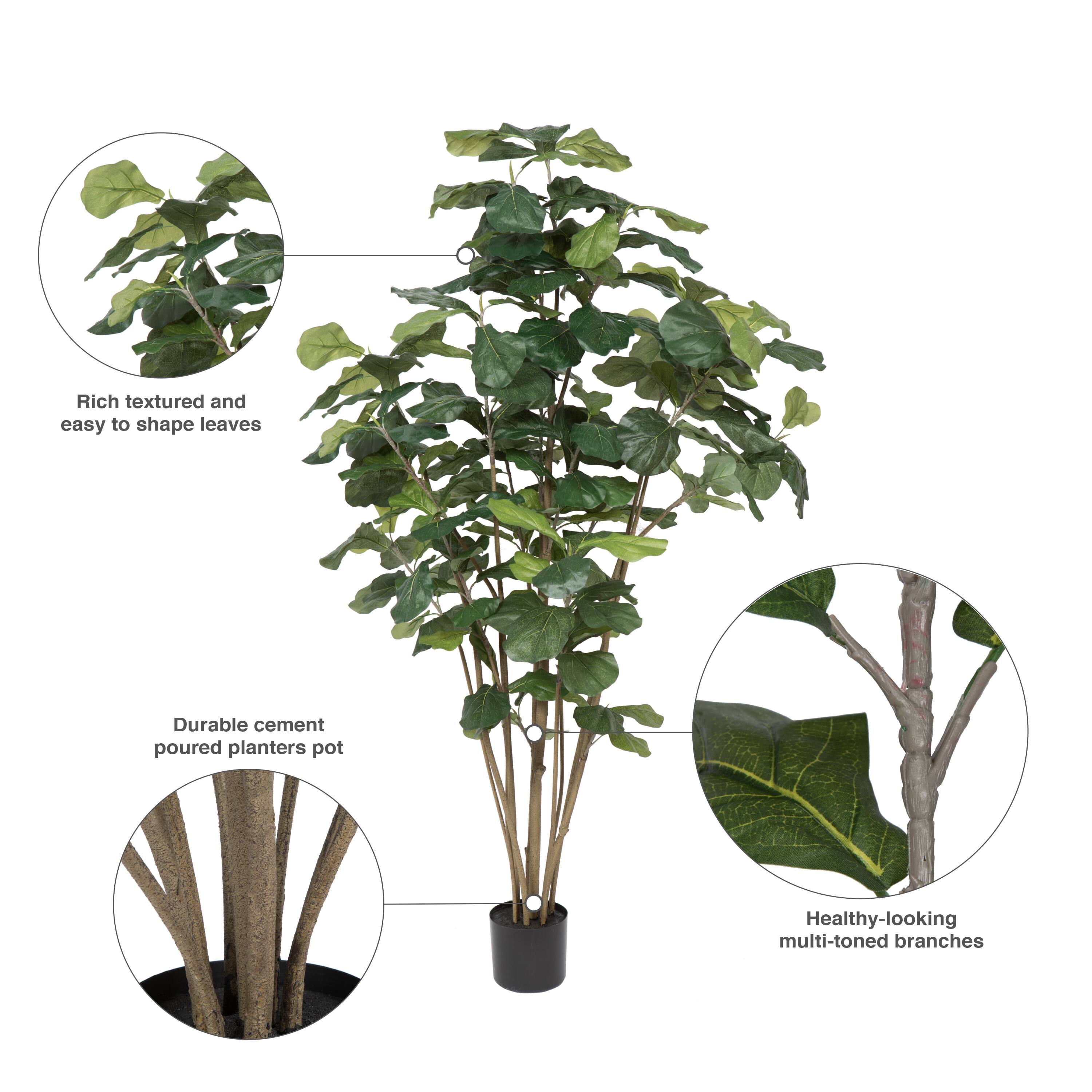 6ft. Potted Artificial Green Fiddle Tree