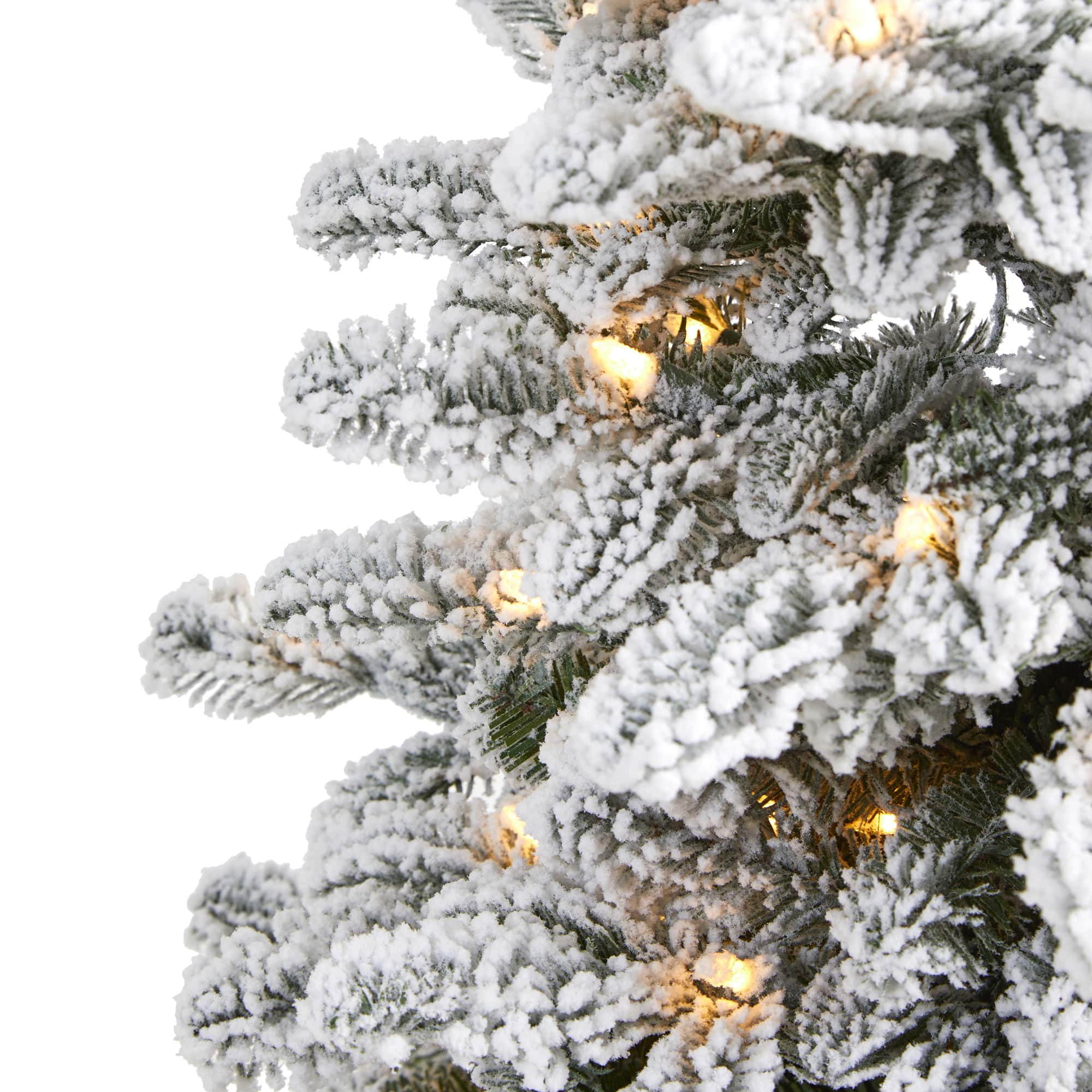 3ft. Pre-Lit Flocked North Carolina Fir Artificial Christmas Tree with Warm White Lights
